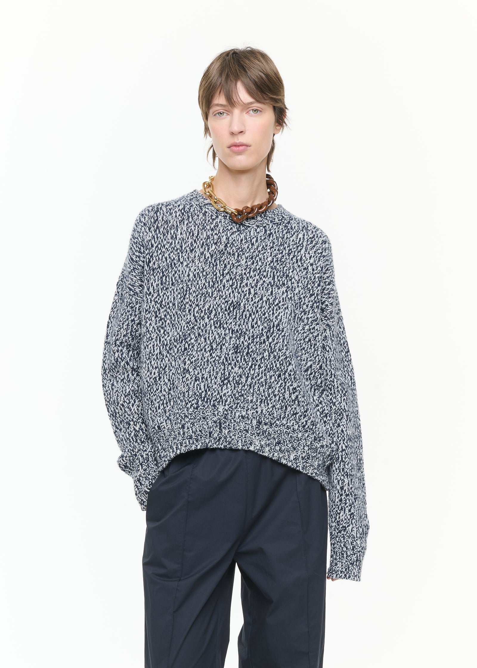 MAGLIONE ASIMMETRICO MELANGE