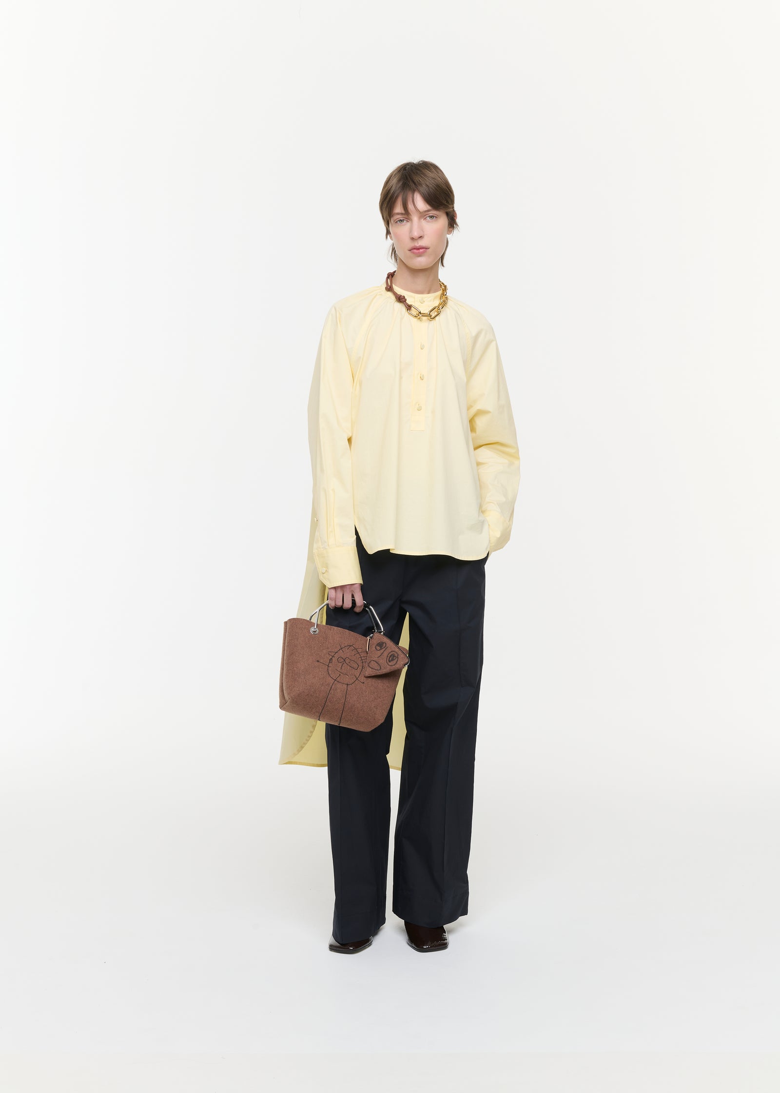 PILI AND BIANCA WOOL FELT TRAPEZOID CHARM