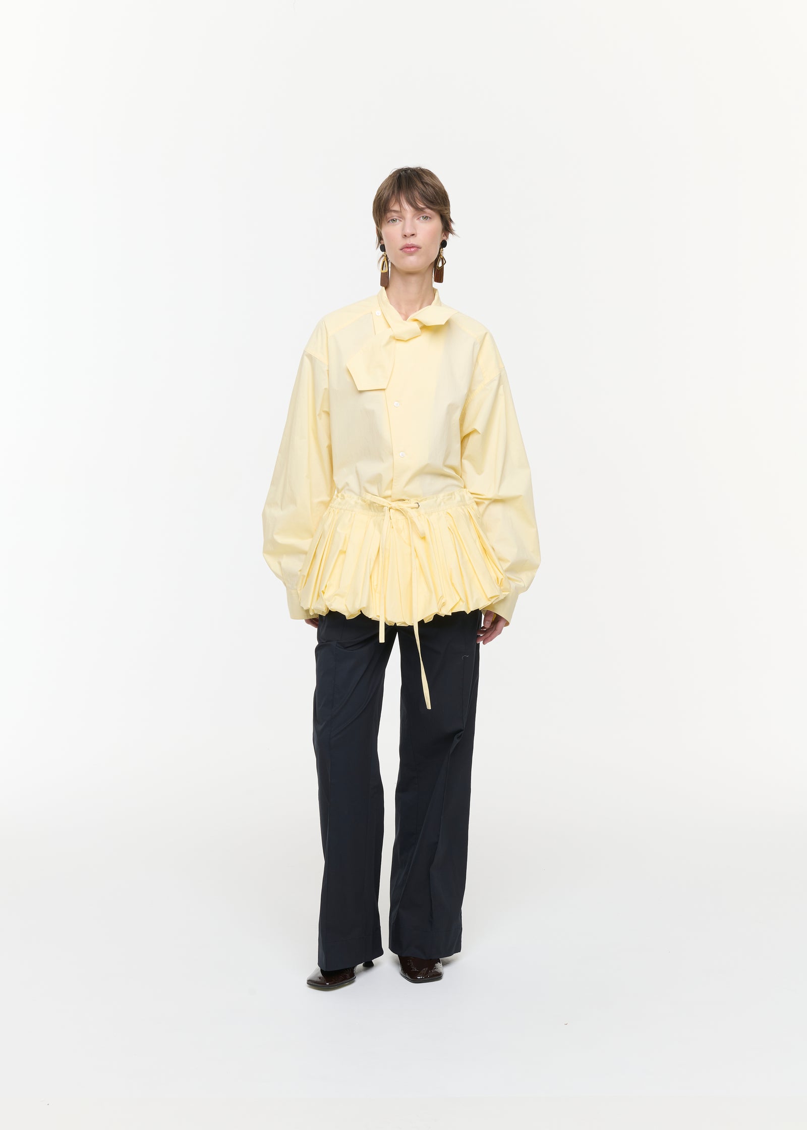 EGGNOG POPELINE COCOON PEPLUM