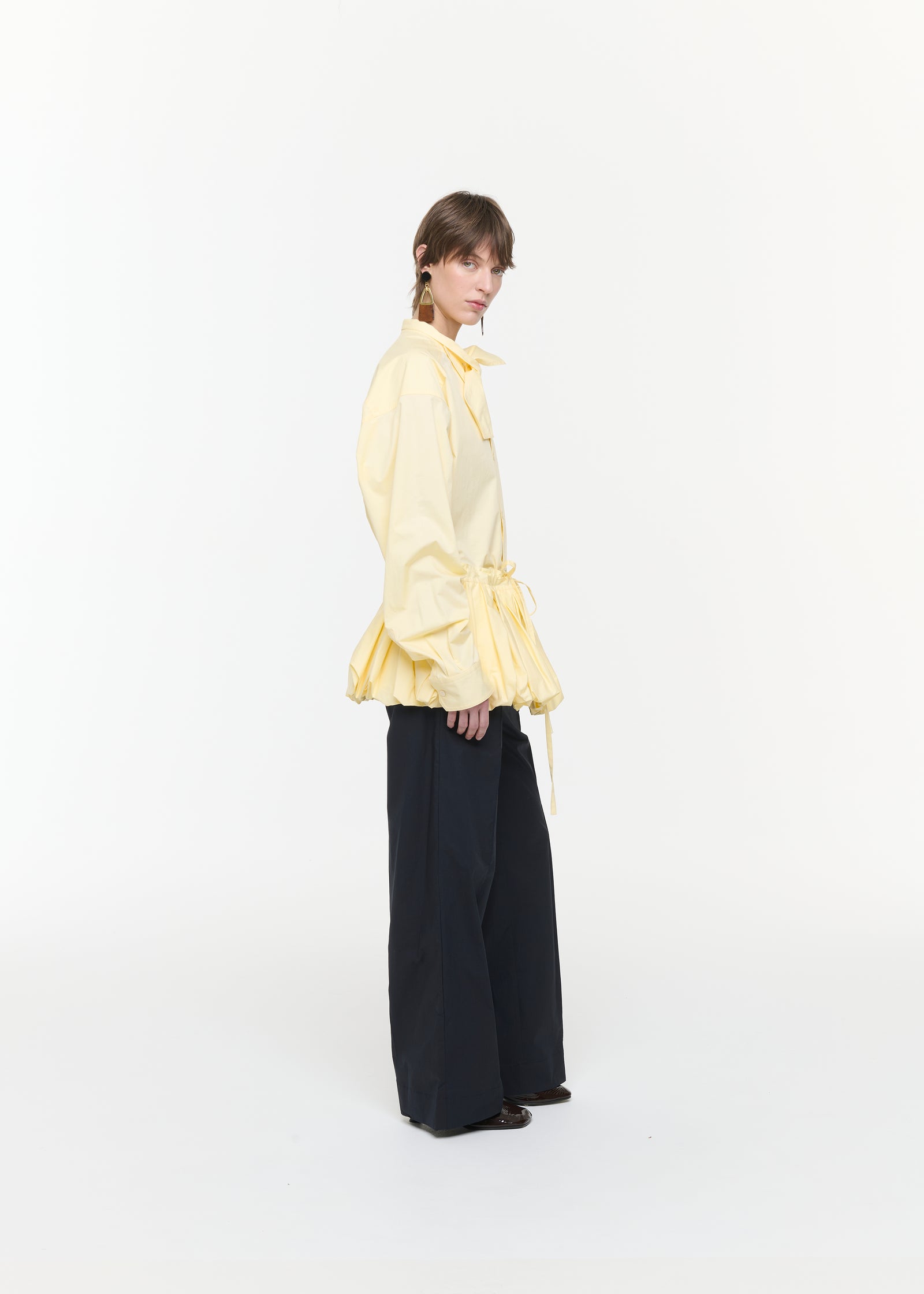 EGGNOG POPELINE COCOON PEPLUM