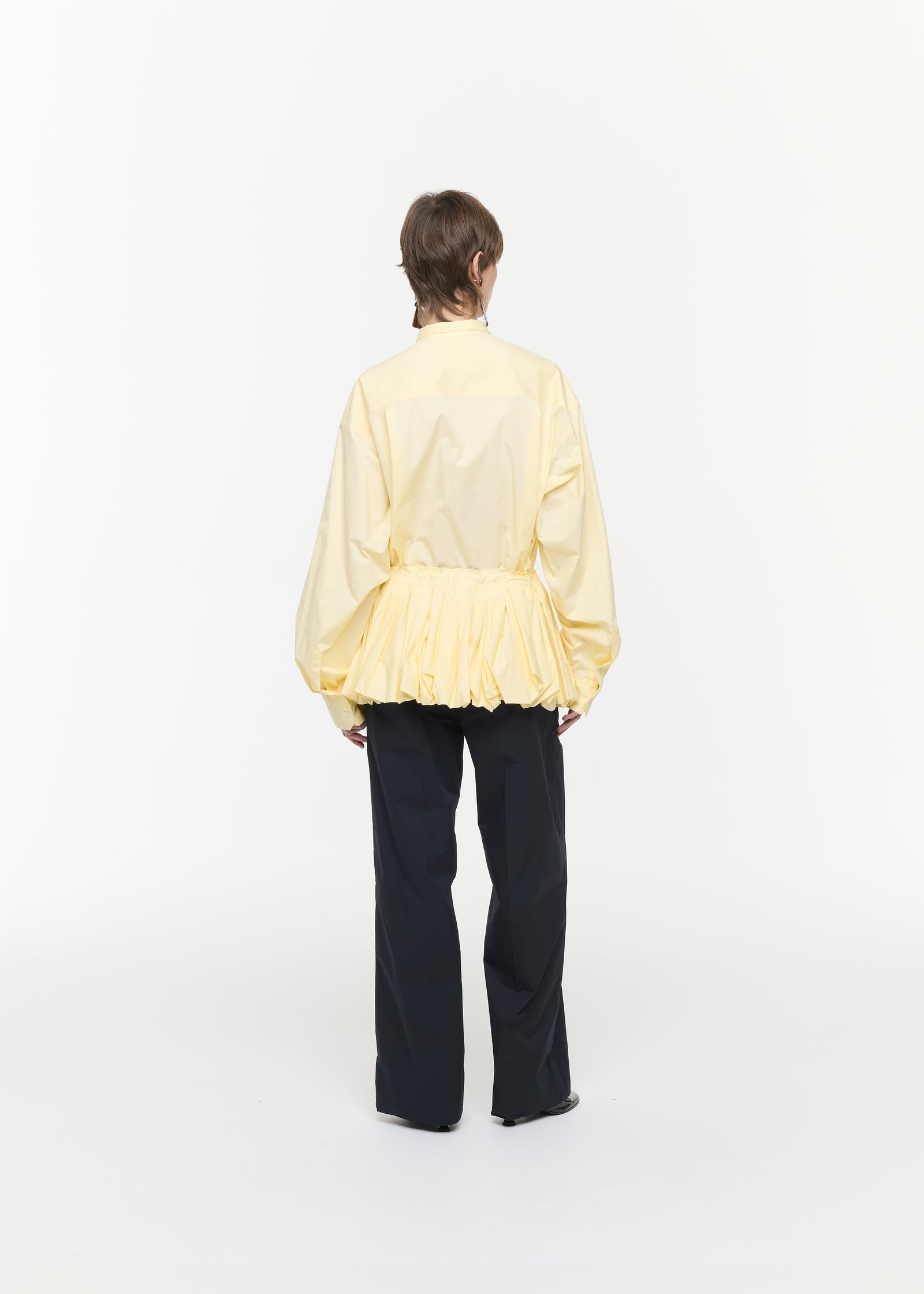 EGGNOG POPELINE COCOON PEPLUM