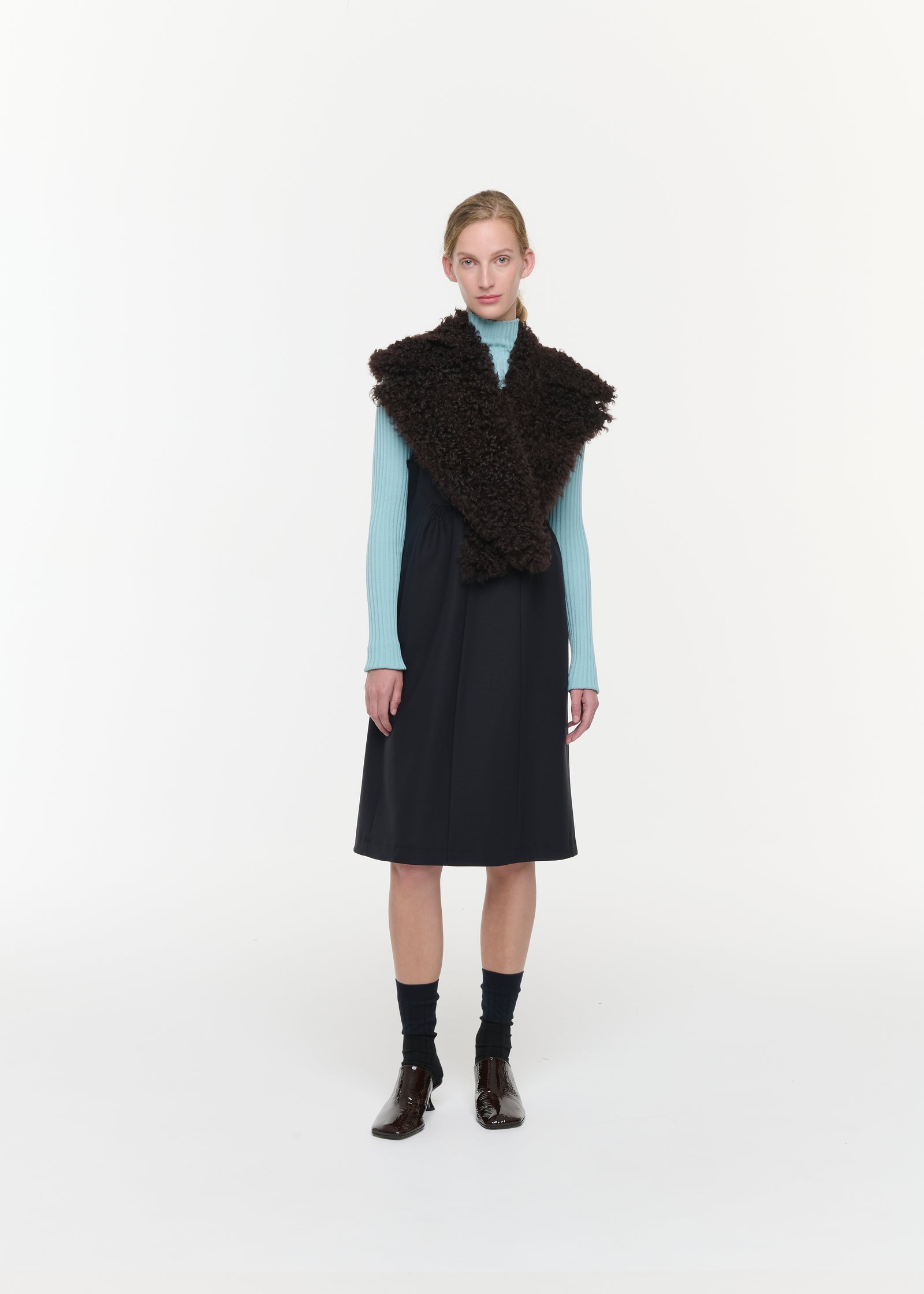 FLARED WOOL MINI DRESS