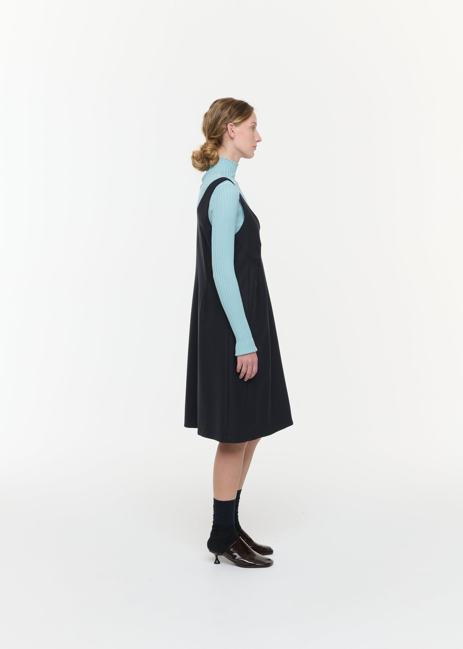FLARED WOOL MINI DRESS