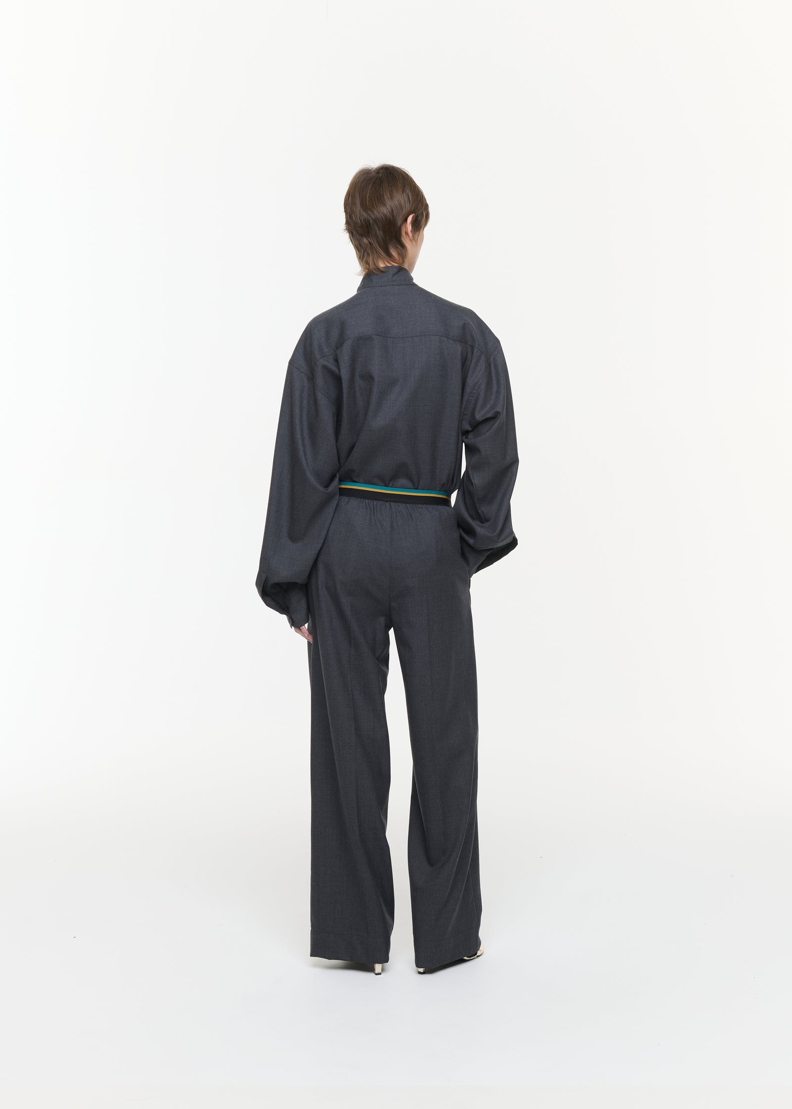 PANTALONI IN TWILL DI LANA MÉLANGE