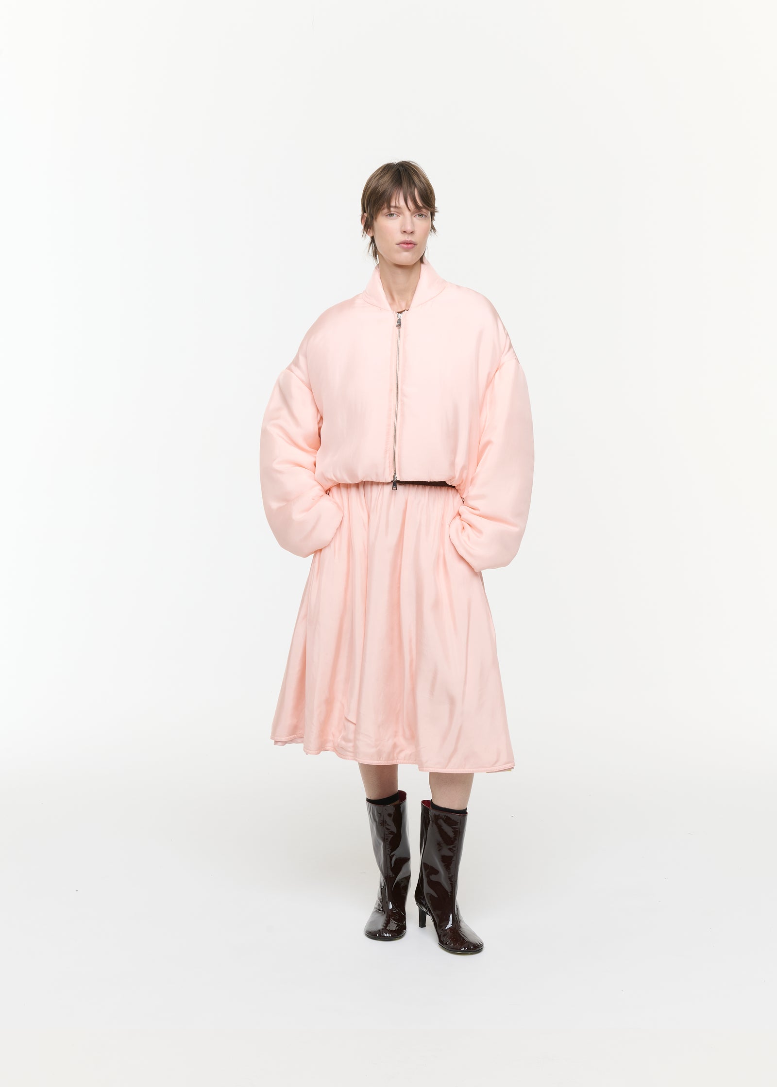 BELLINI  TWILL CROPPED BOMBER JACKET