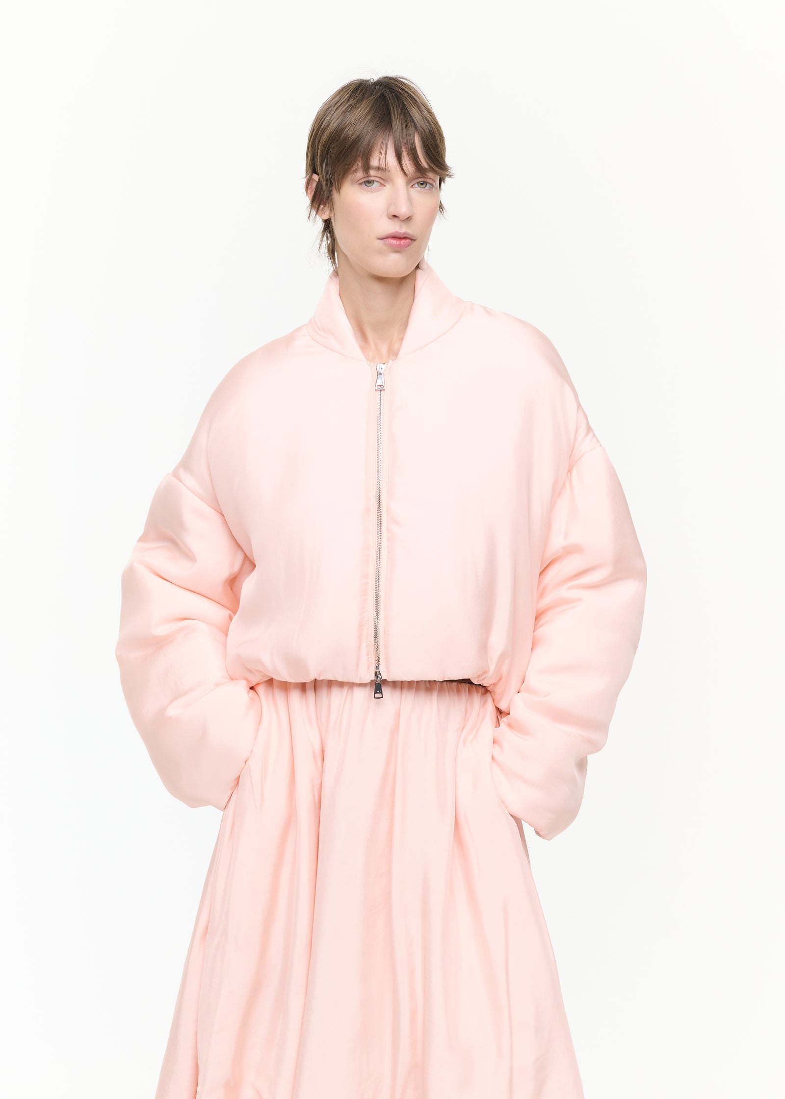 BELLINI  TWILL CROPPED BOMBER JACKET