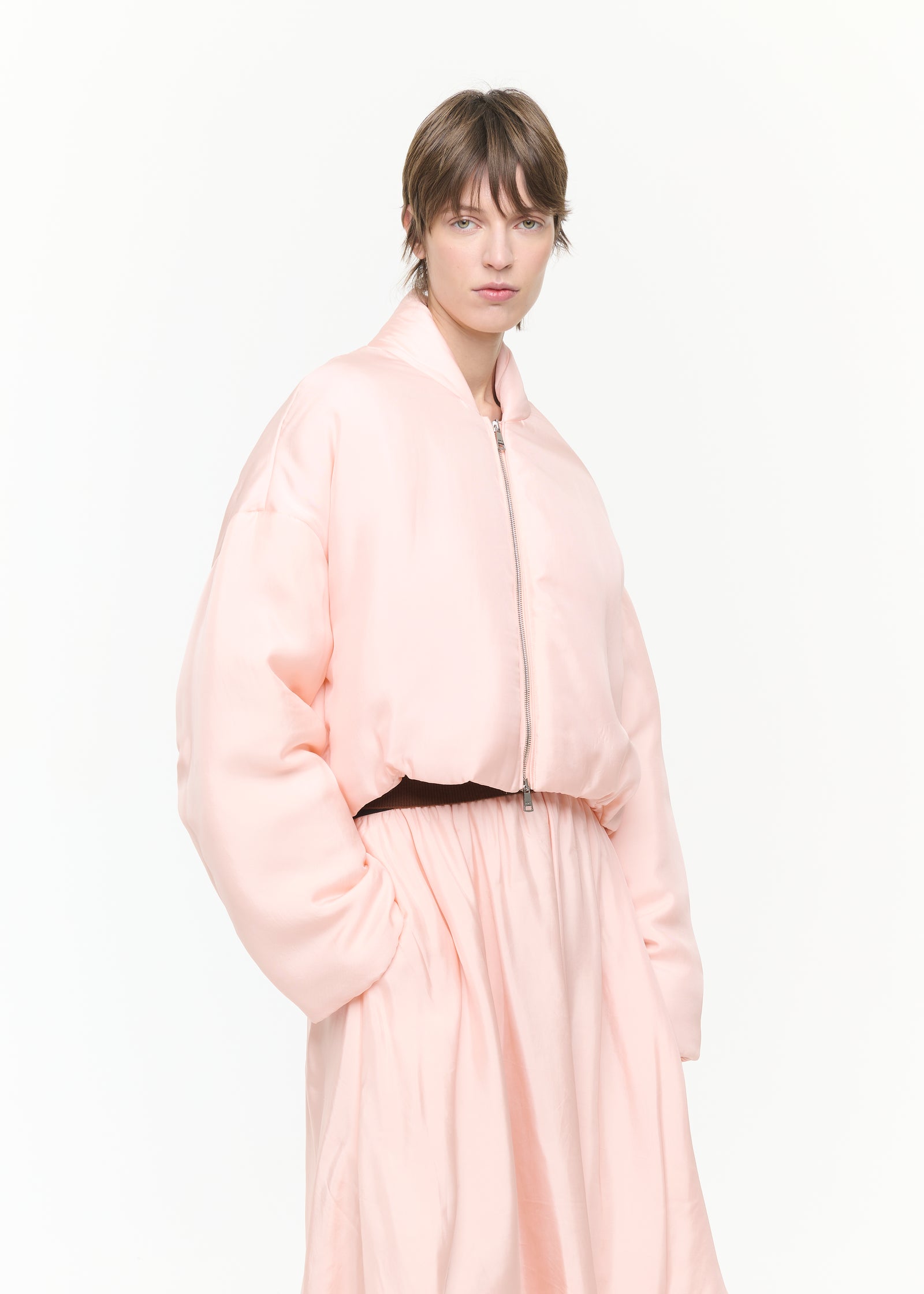 BELLINI  TWILL CROPPED BOMBER JACKET