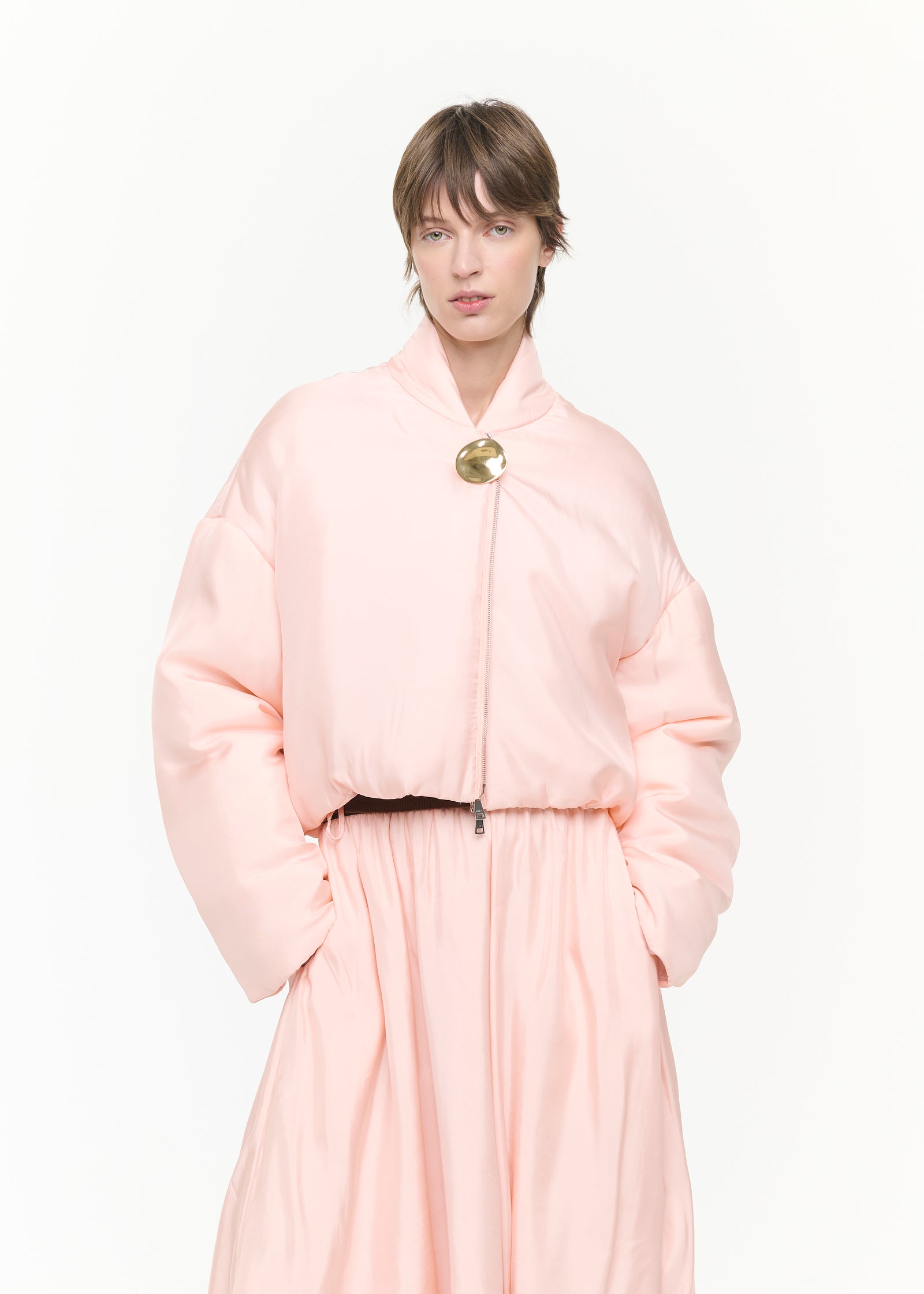 BELLINI  TWILL CROPPED BOMBER JACKET