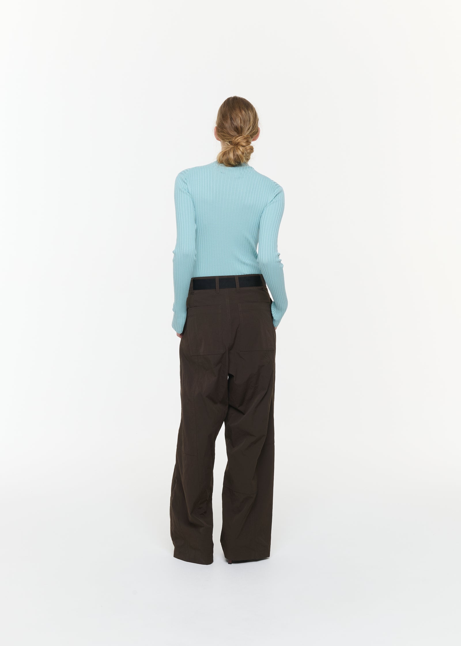 PANTALONI IN TWILL TECNICO MARRONI
