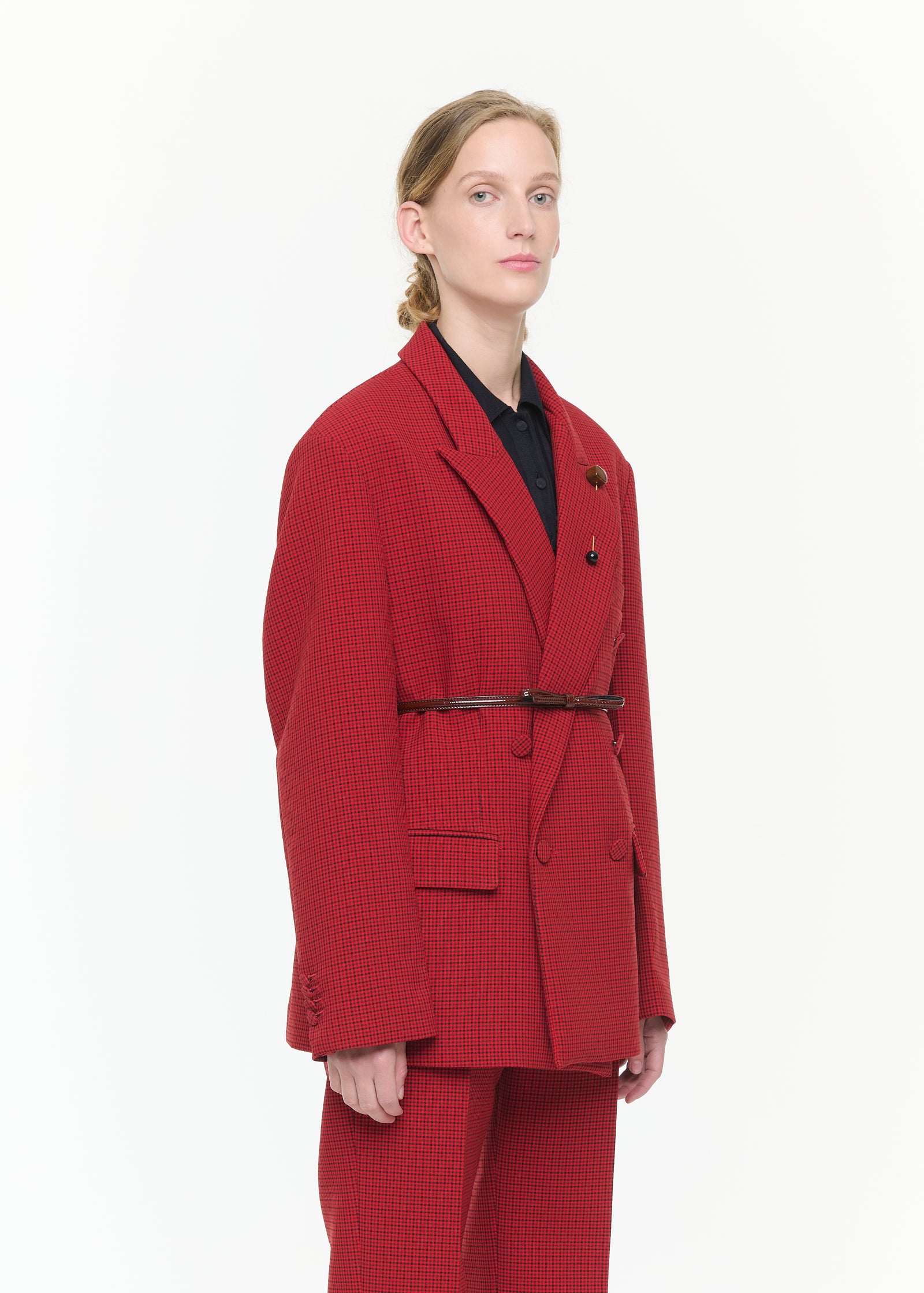 BLAZER DOPPIOPETTO MICROFANTASIA A QUADRI