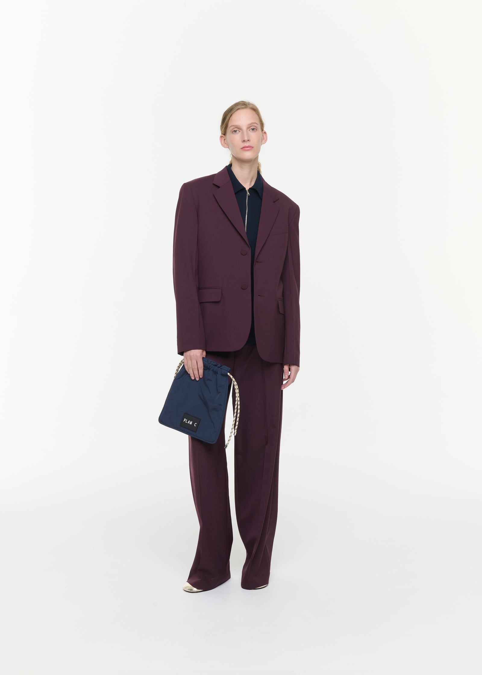 DARK BURGUNDY WOOL BLAZER
