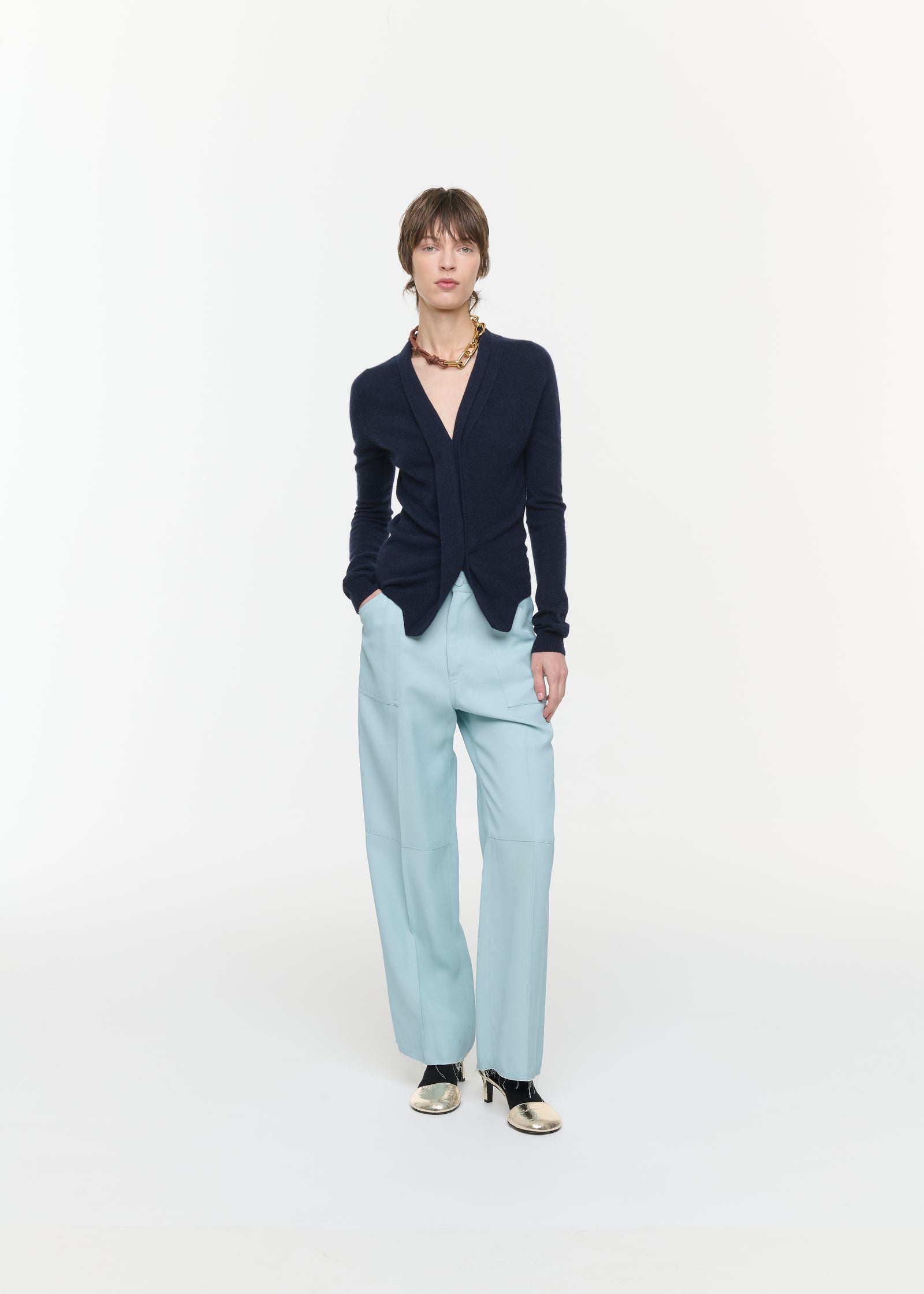 PANTALONI UTILITY SABBIA IN VISCOSA