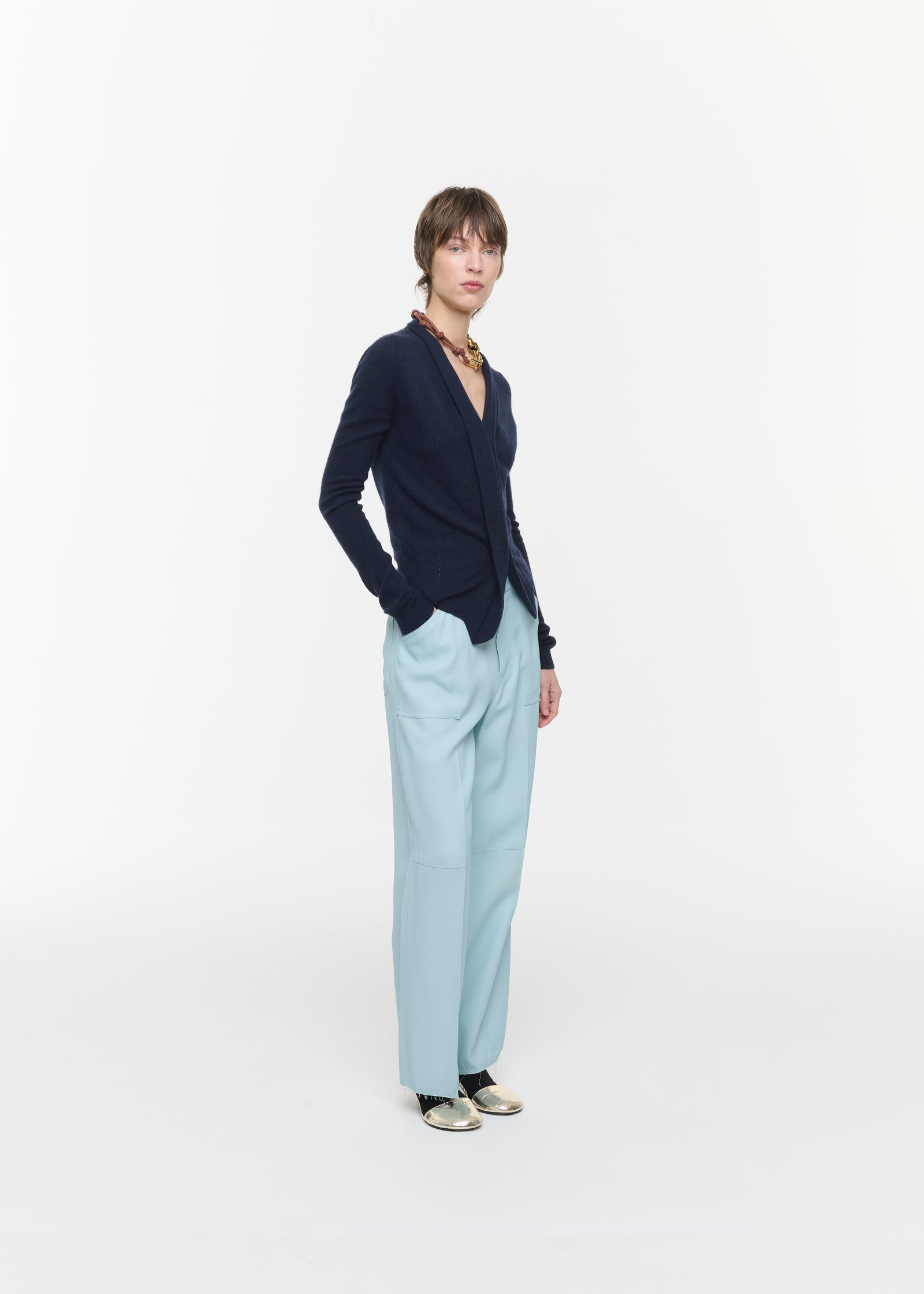 PANTALONI UTILITY SABBIA IN VISCOSA