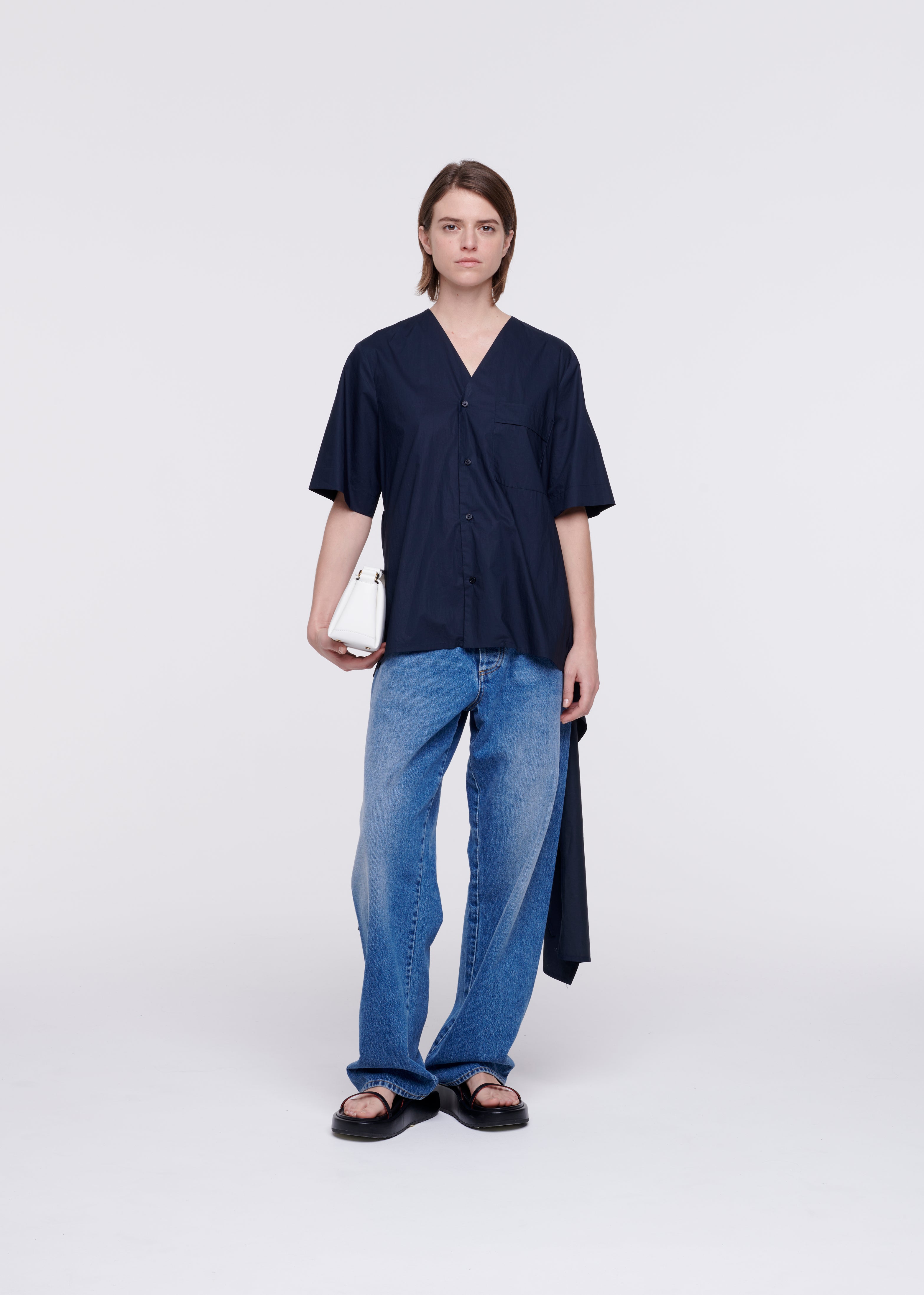 BLUE COTTON SHIRT WITH TRAIN