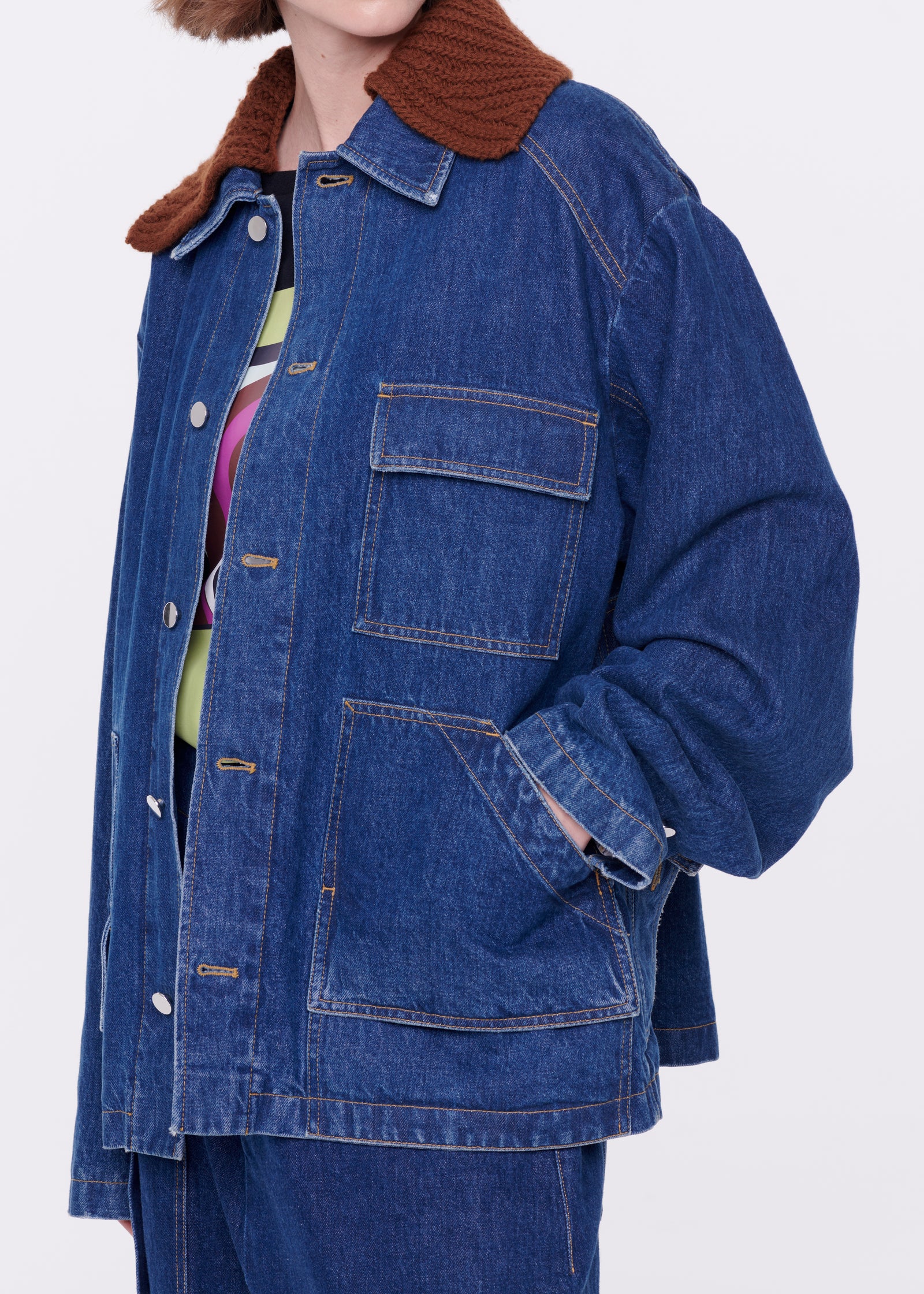 DOUBLE COLLAR DENIM JACKET