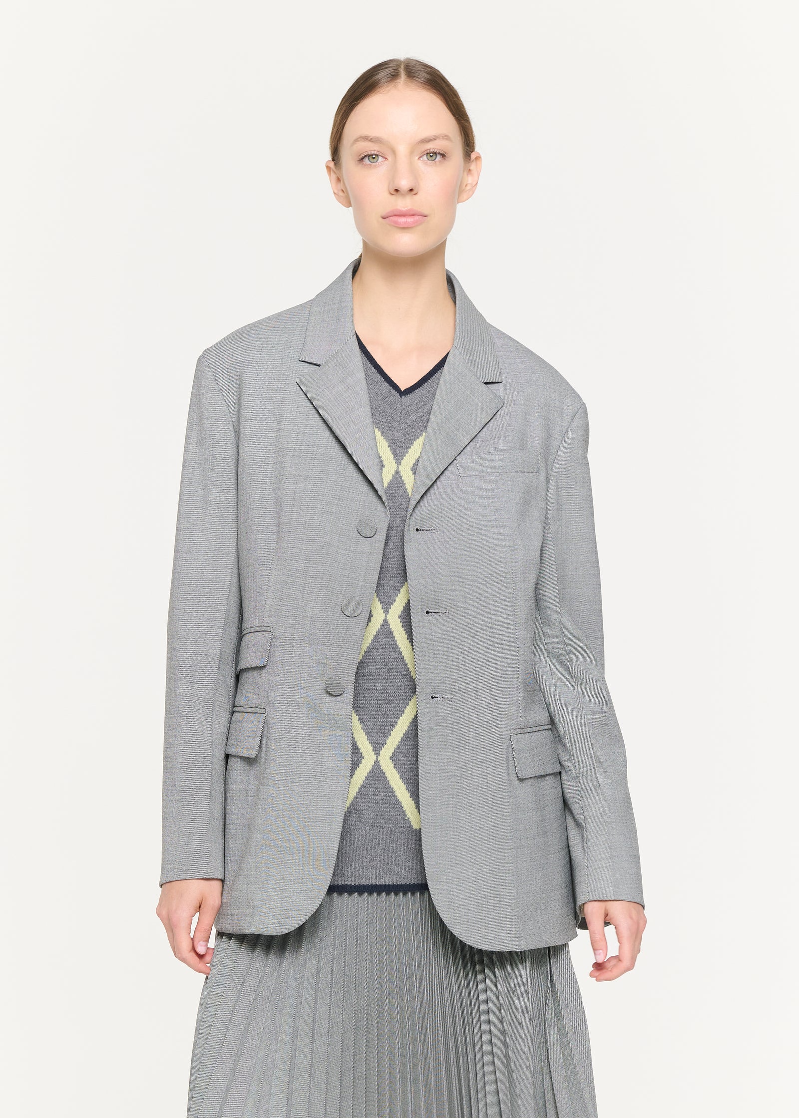 BLACK MELANGE BLAZER