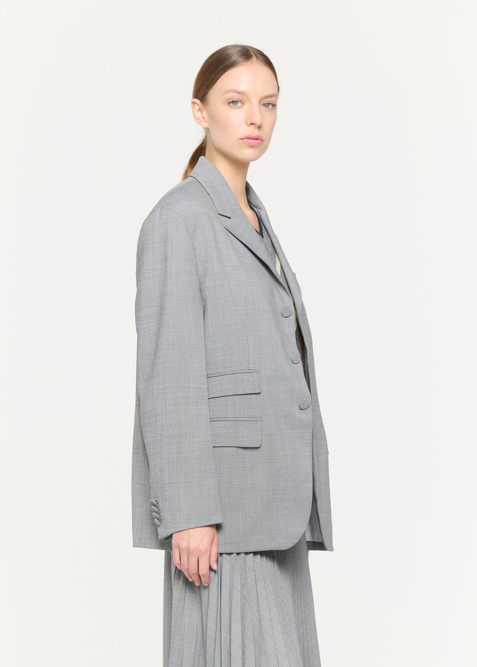 BLACK MELANGE BLAZER