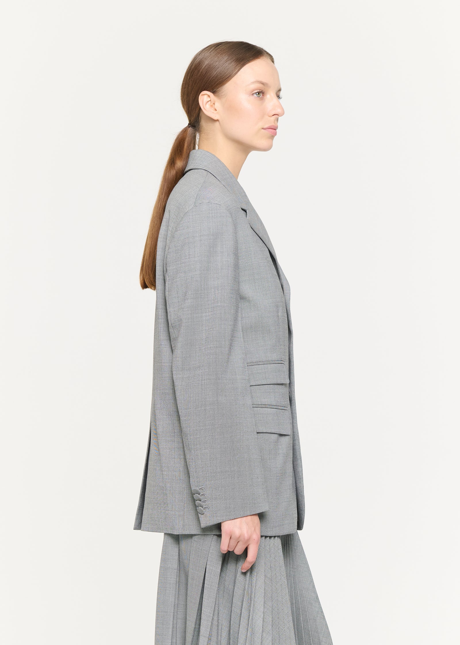 BLACK MELANGE BLAZER