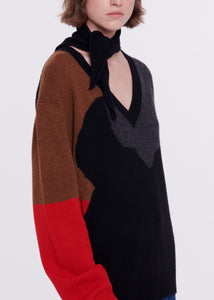 "FILIPPO" WEAVE WOOL SWEATER WITH SHAWL