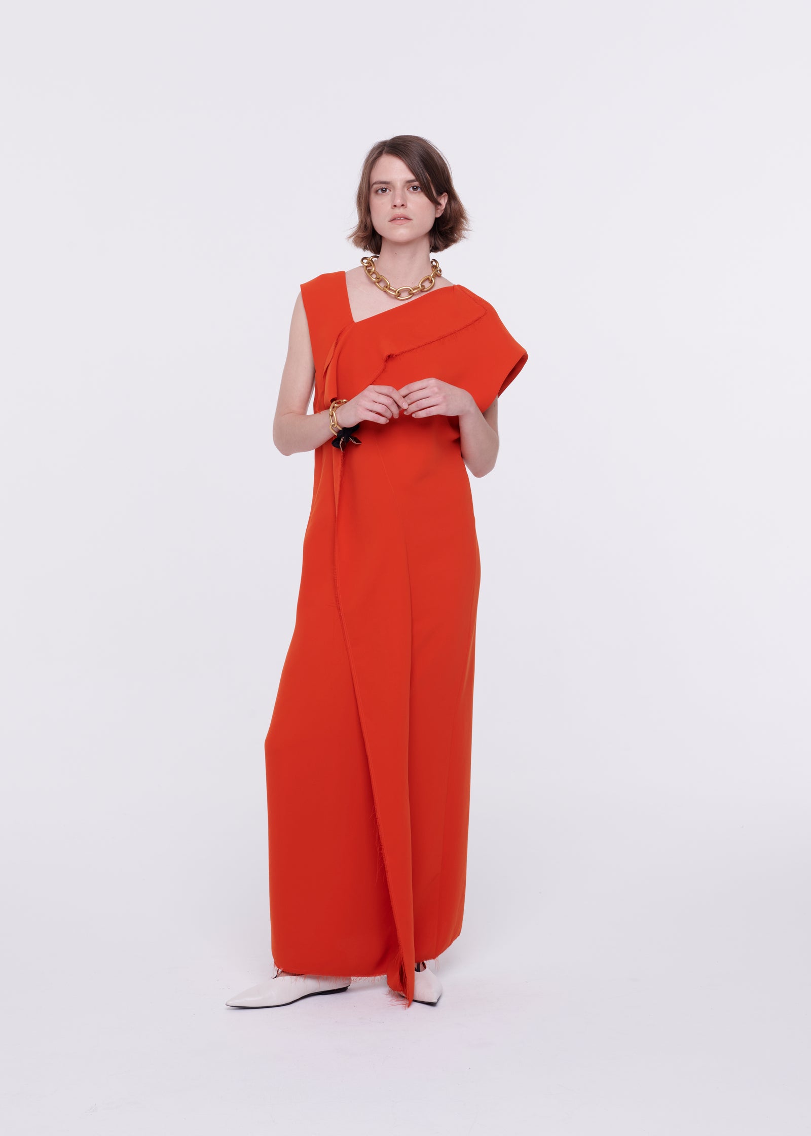 CORAL PANEL LONG DRESS