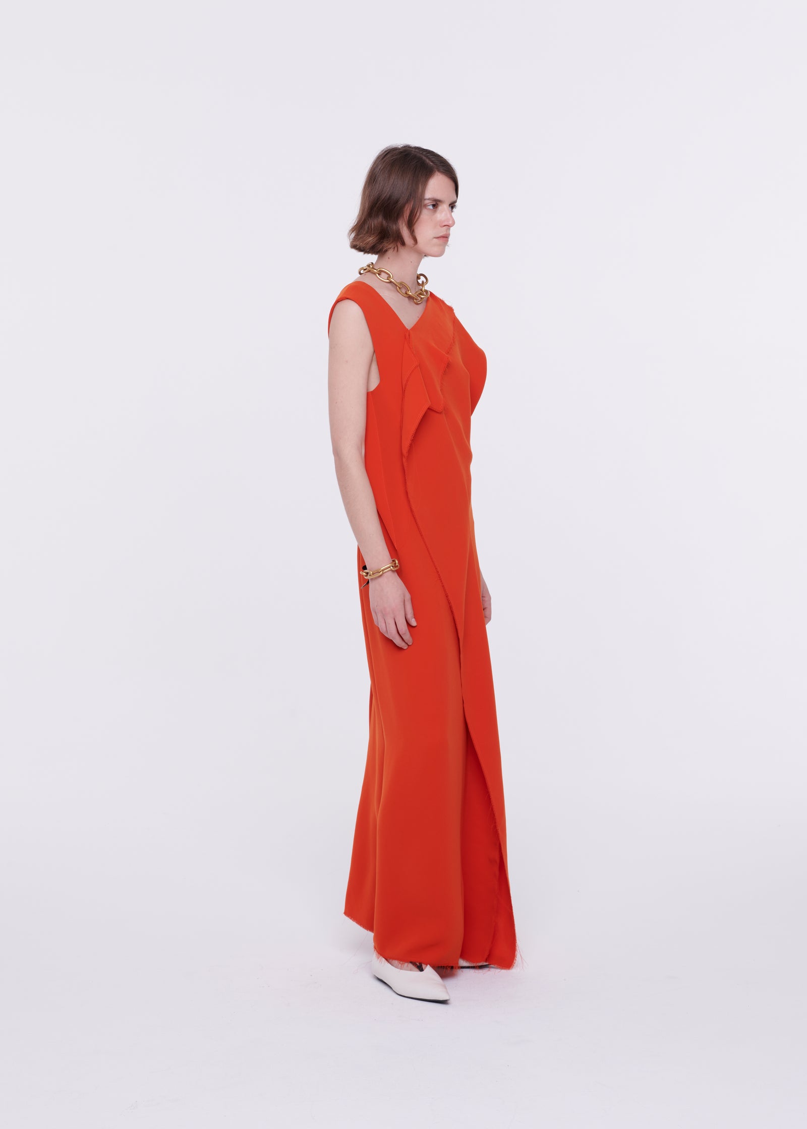 CORAL PANEL LONG DRESS