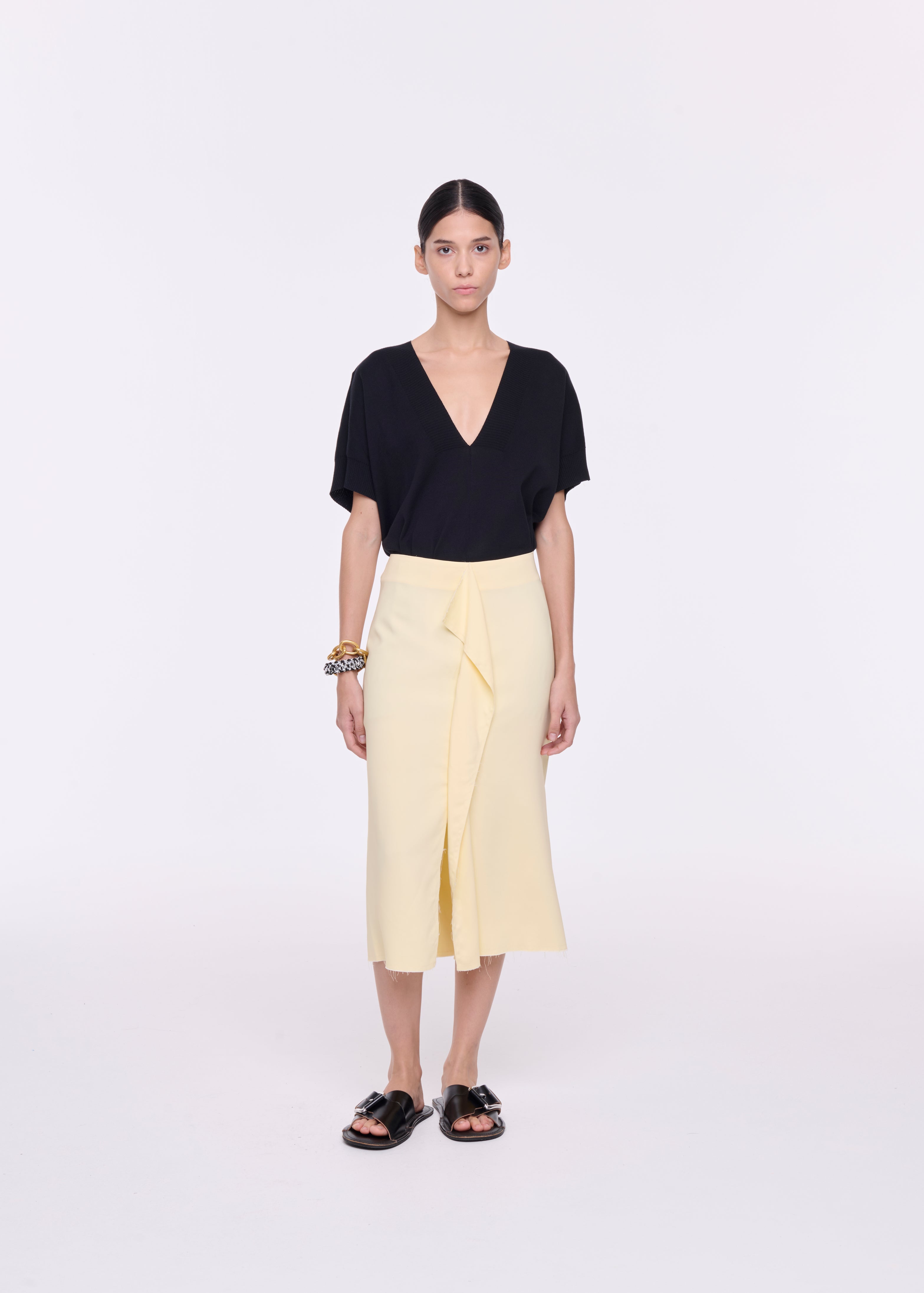 EGGNOG PANEL MIDI SKIRT