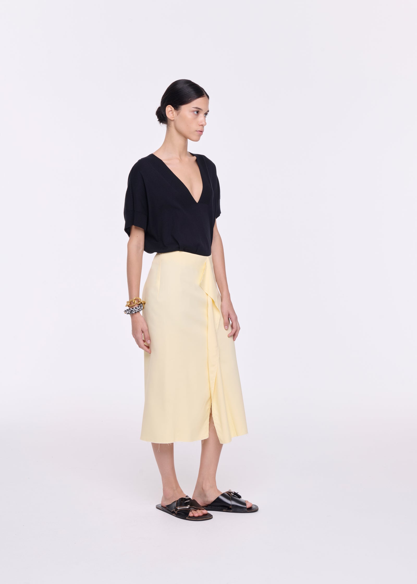 EGGNOG PANEL MIDI SKIRT