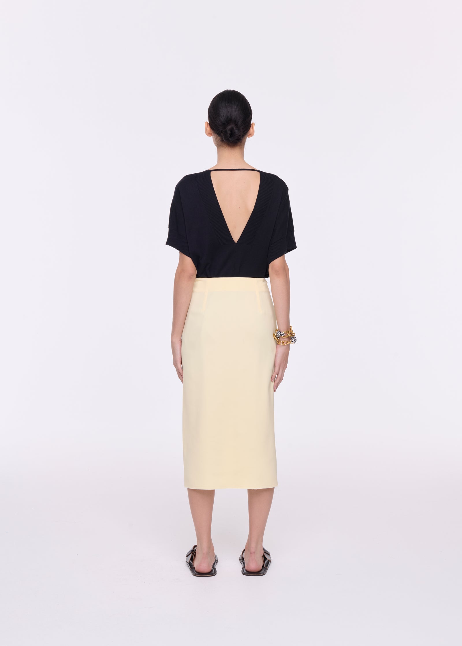 EGGNOG PANEL MIDI SKIRT