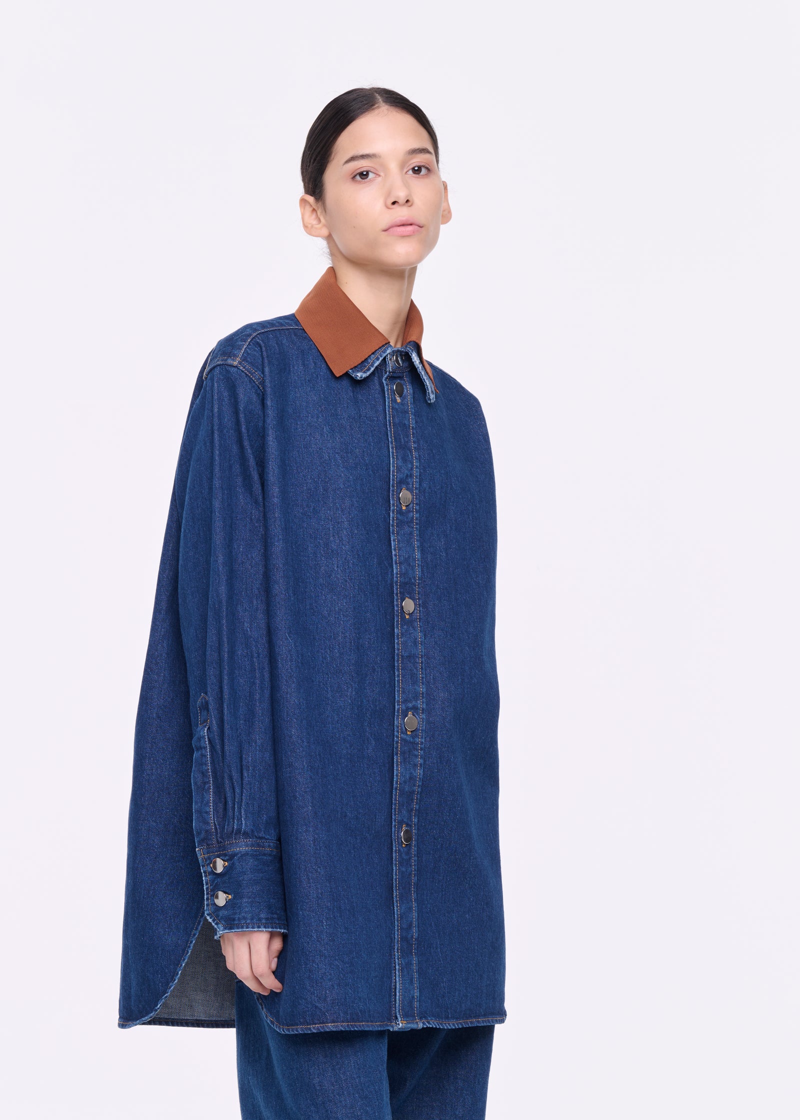 DENIM DOUBLE COLLAR SHIRT