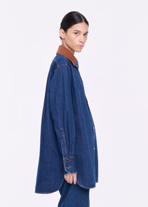 DENIM DOUBLE COLLAR SHIRT