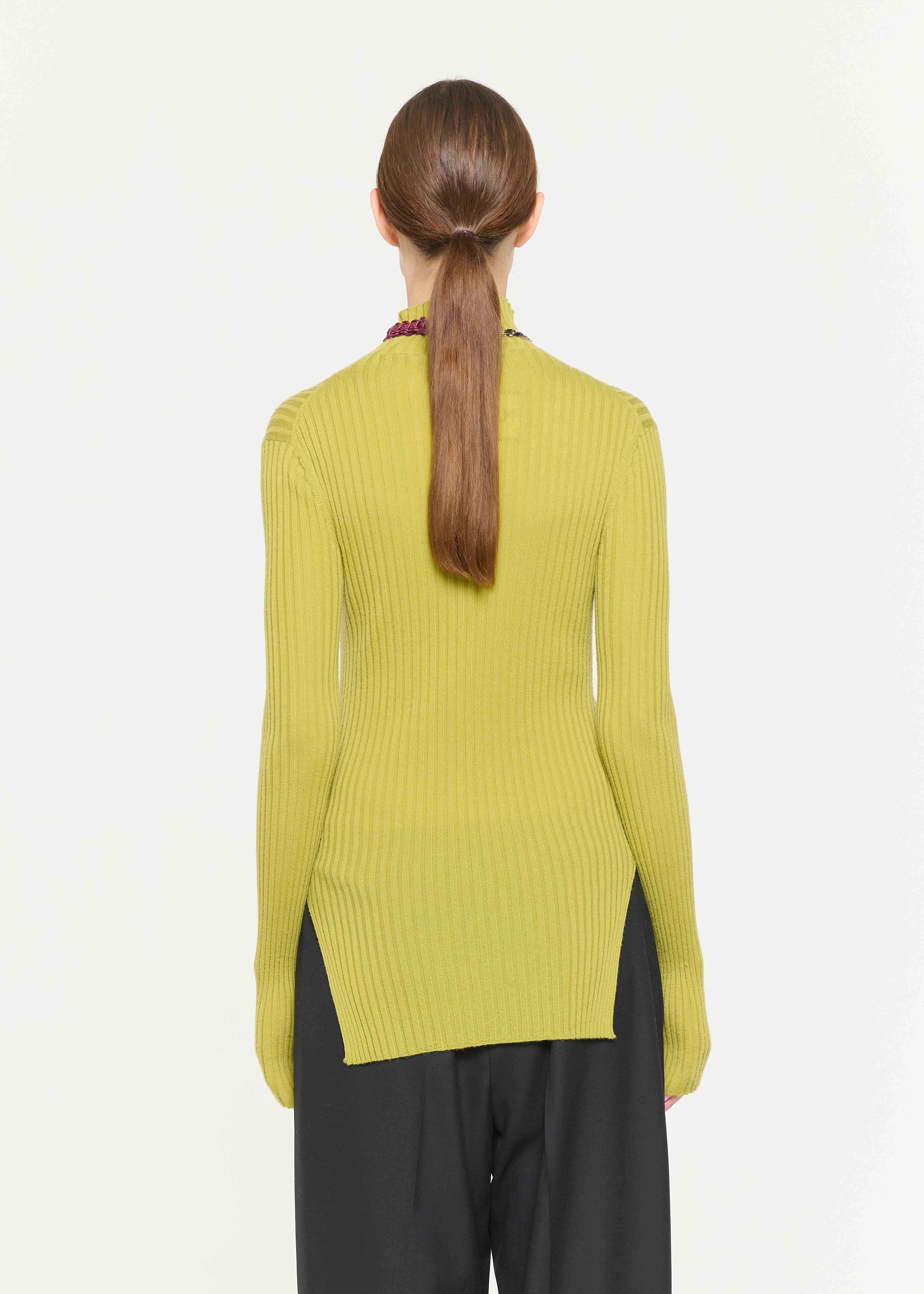 ACID GREEN MERINO TURTLENECK SWEATER