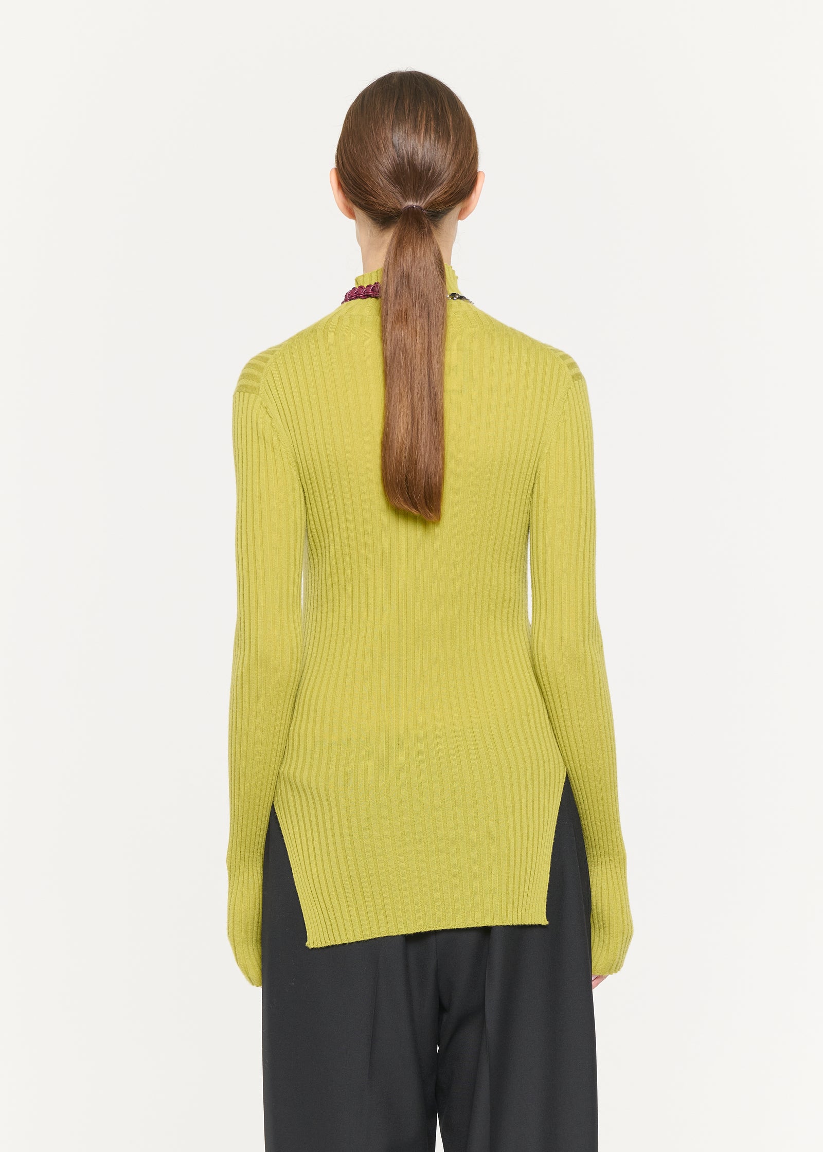 ACID GREEN MERINO TURTLENECK SWEATER