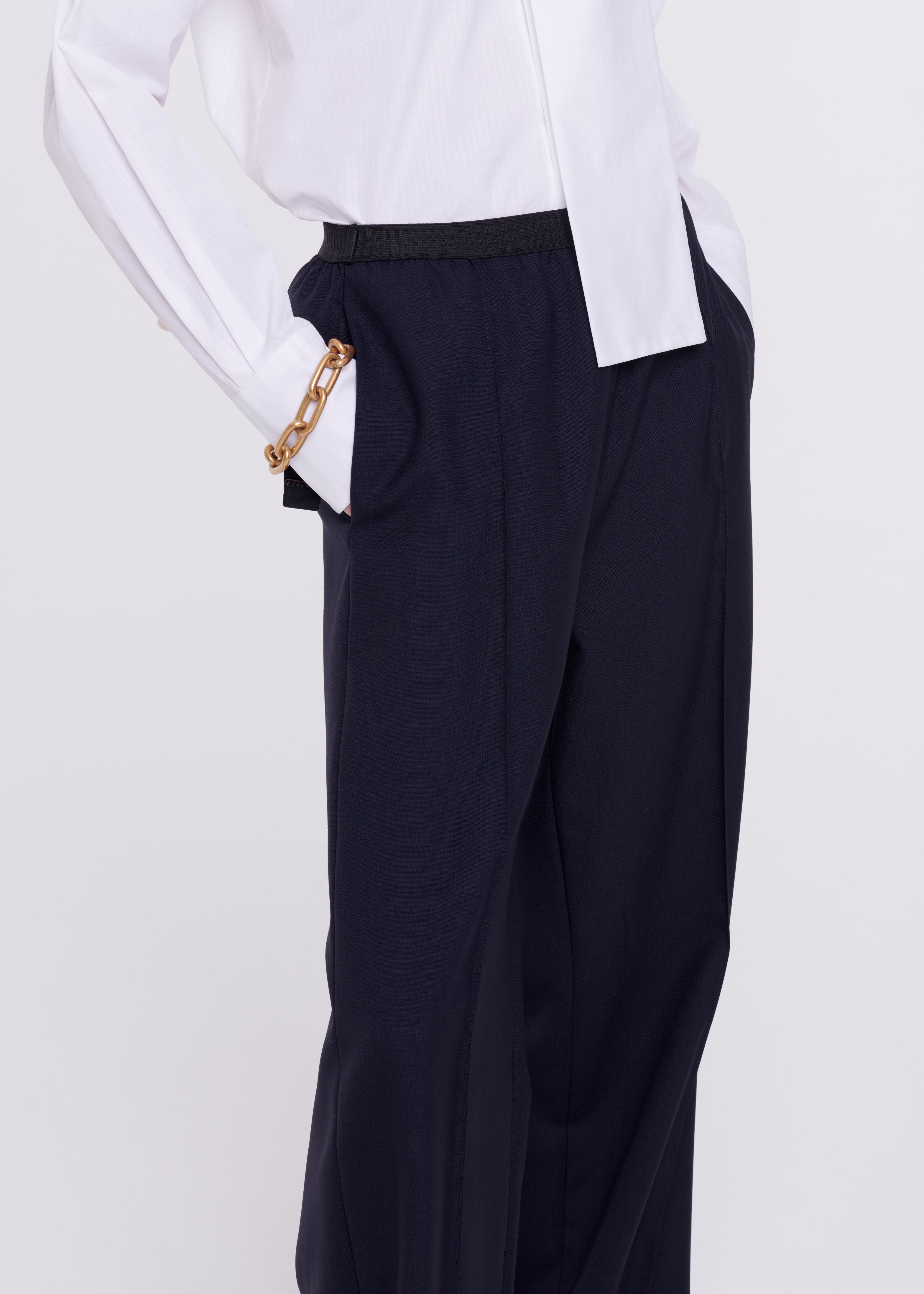 BLUE WOOL TROUSERS