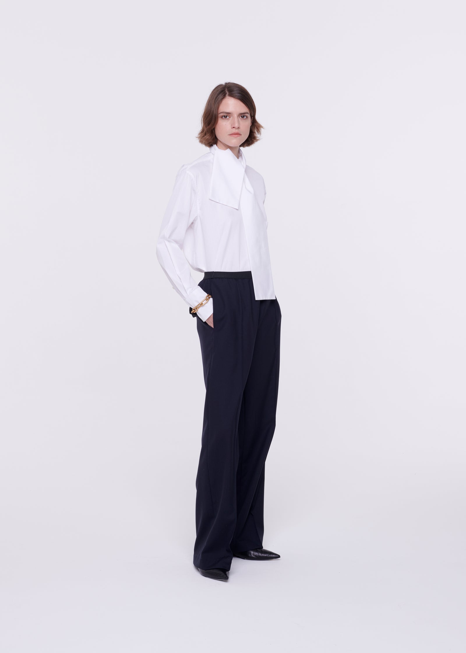 BLUE WOOL TROUSERS