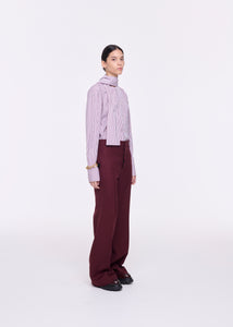 FLARE LEG BORDEAUX WOOL TROUSERS