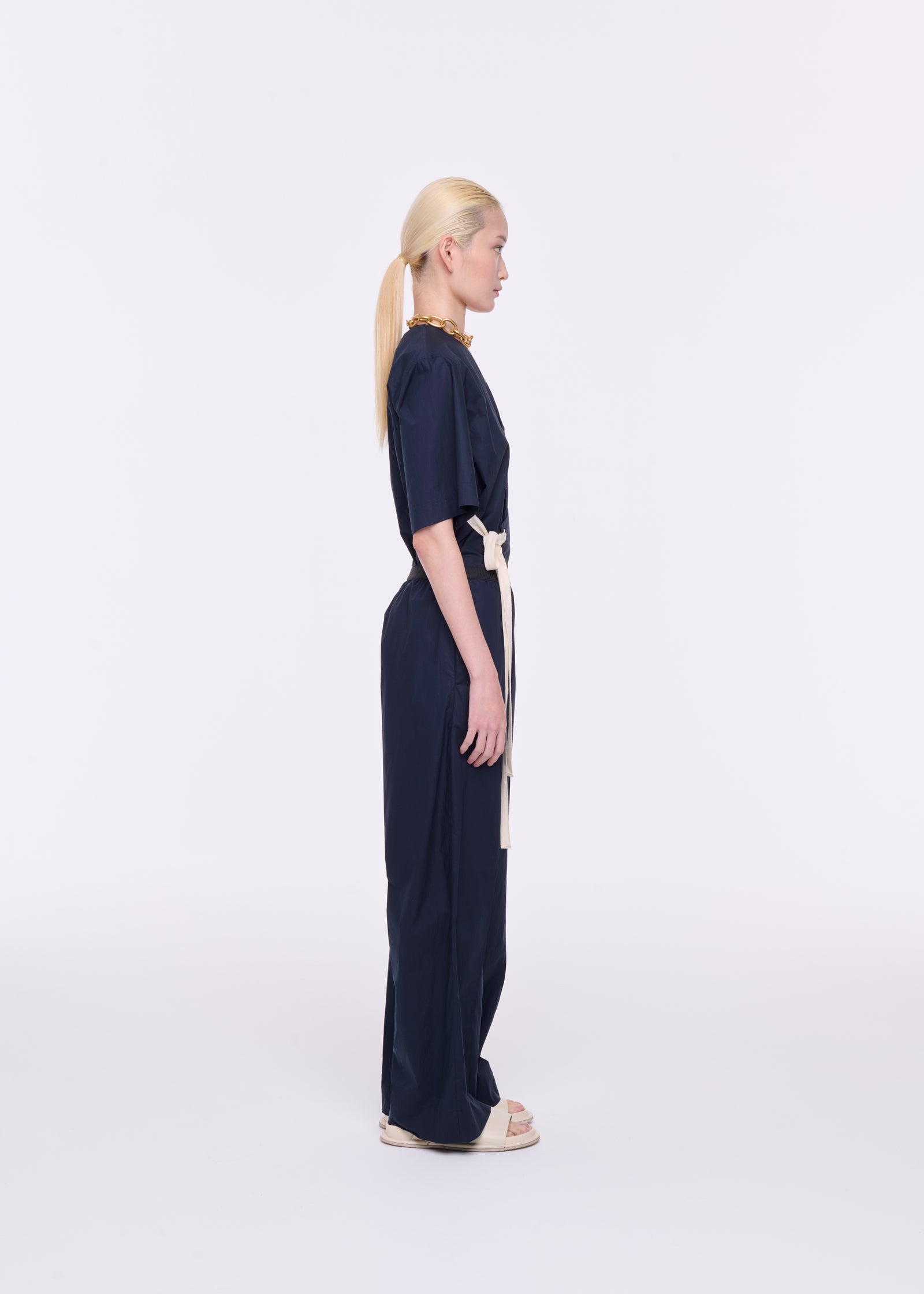 BLUE COTTON TROUSERS