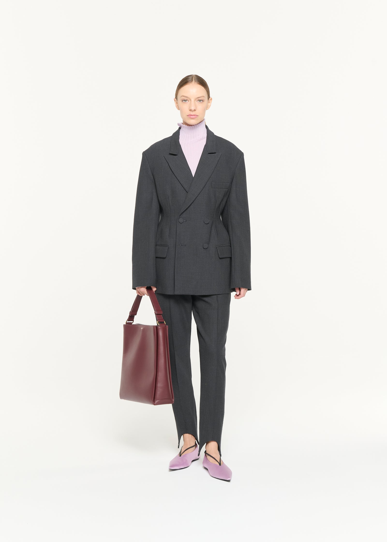 PANTALONI CON STAFFE ANTRACITE MELANGE