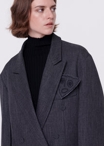 DARK GREY DOUBLE-BREASTED BLAZER