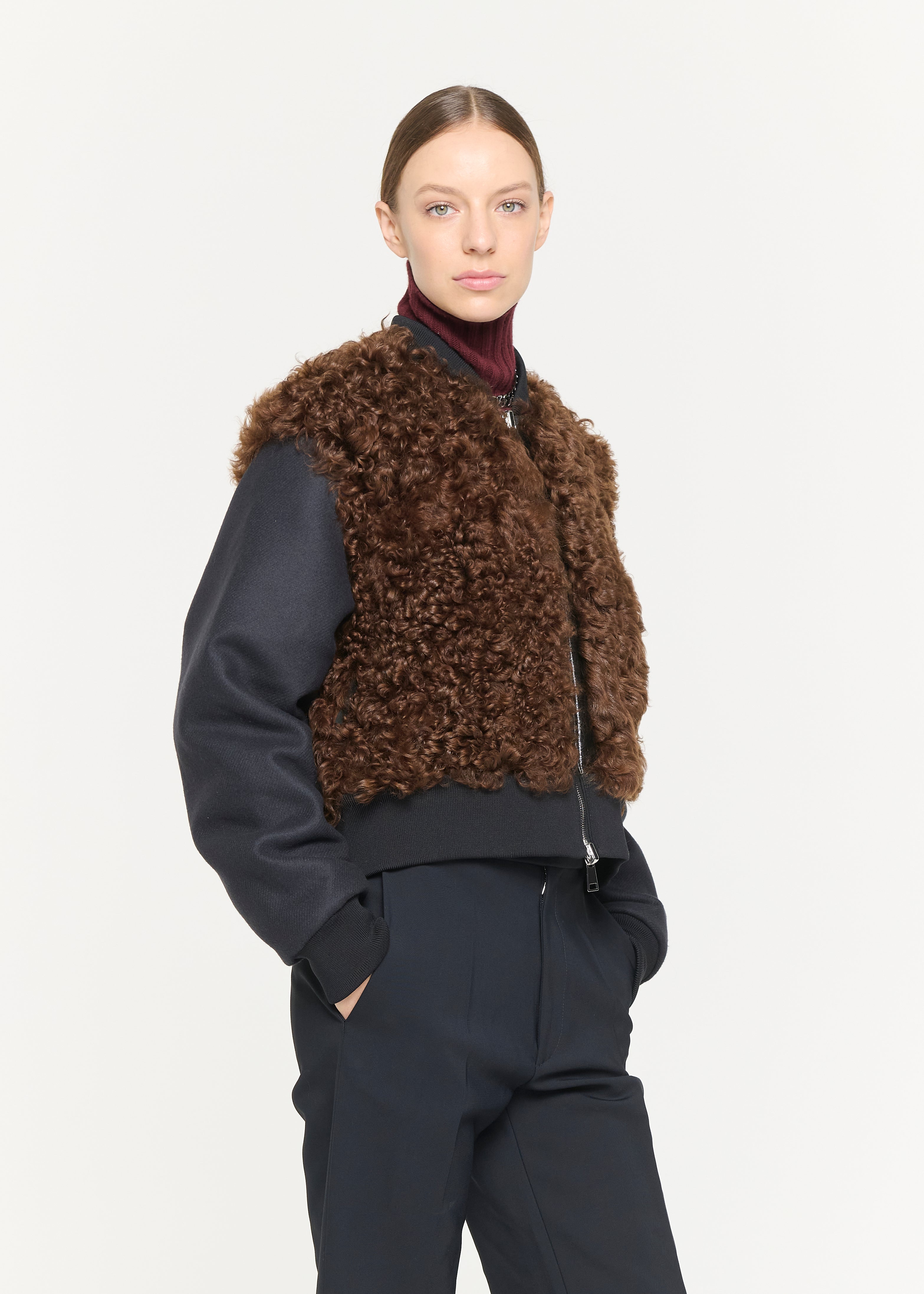 BOMBER JACKET WITH SHEARLING