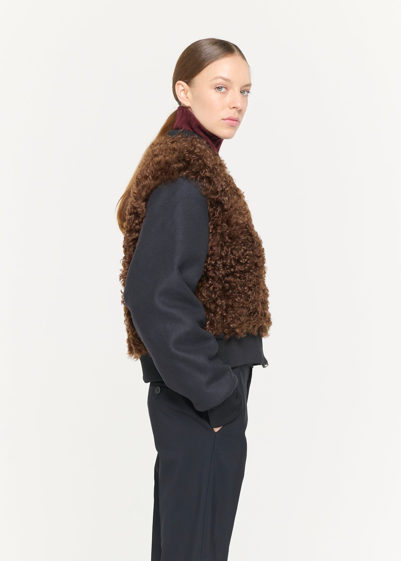 BOMBER JACKET WITH SHEARLING