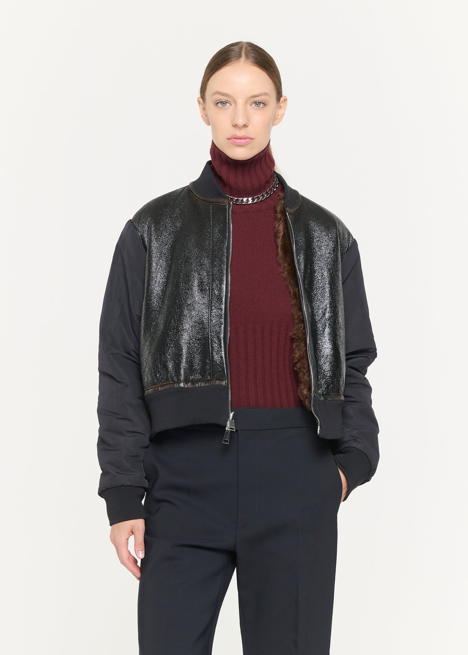 BOMBER JACKET WITH SHEARLING