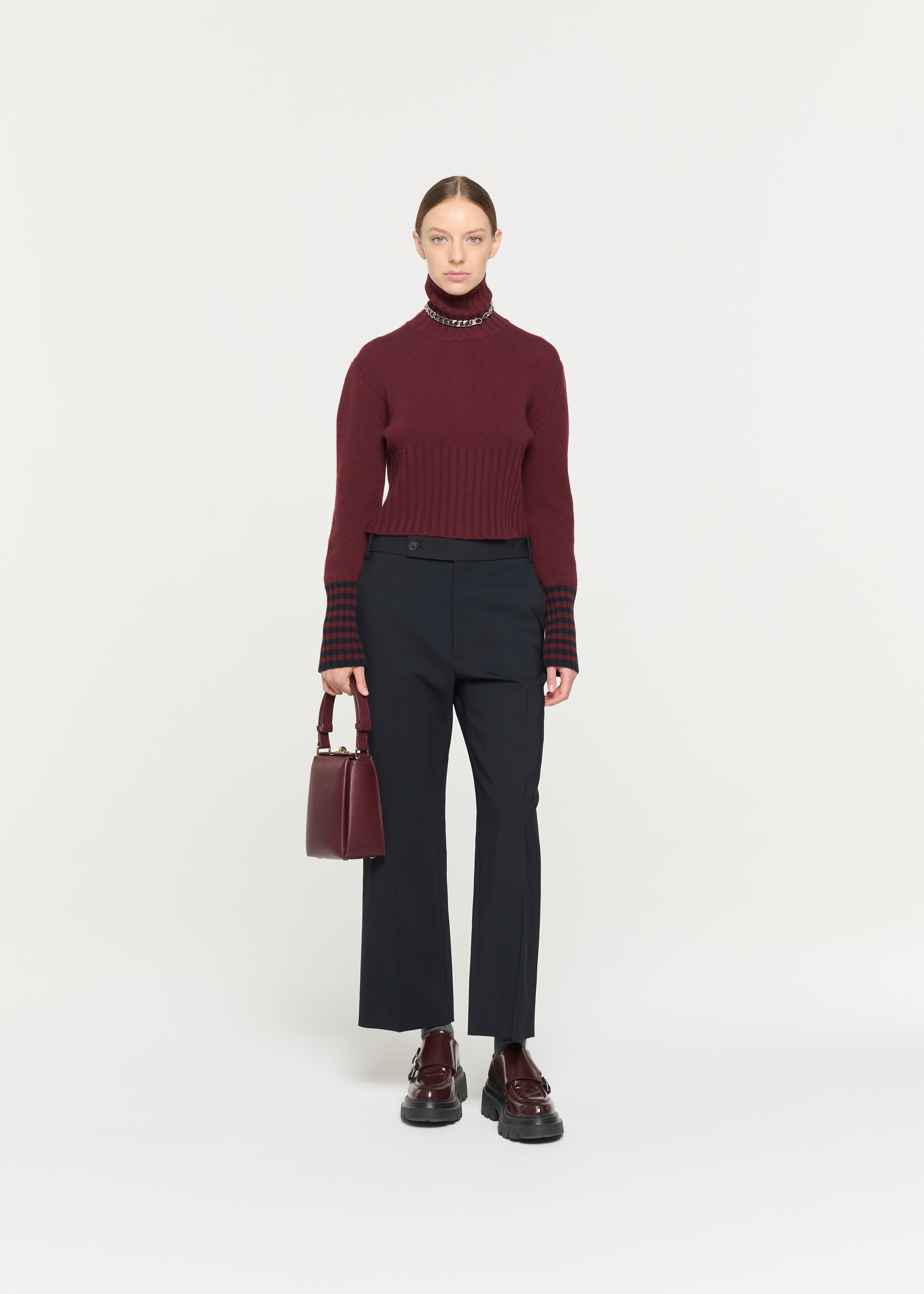 BLUE BURGUNDY TURTLENECK SWEATER