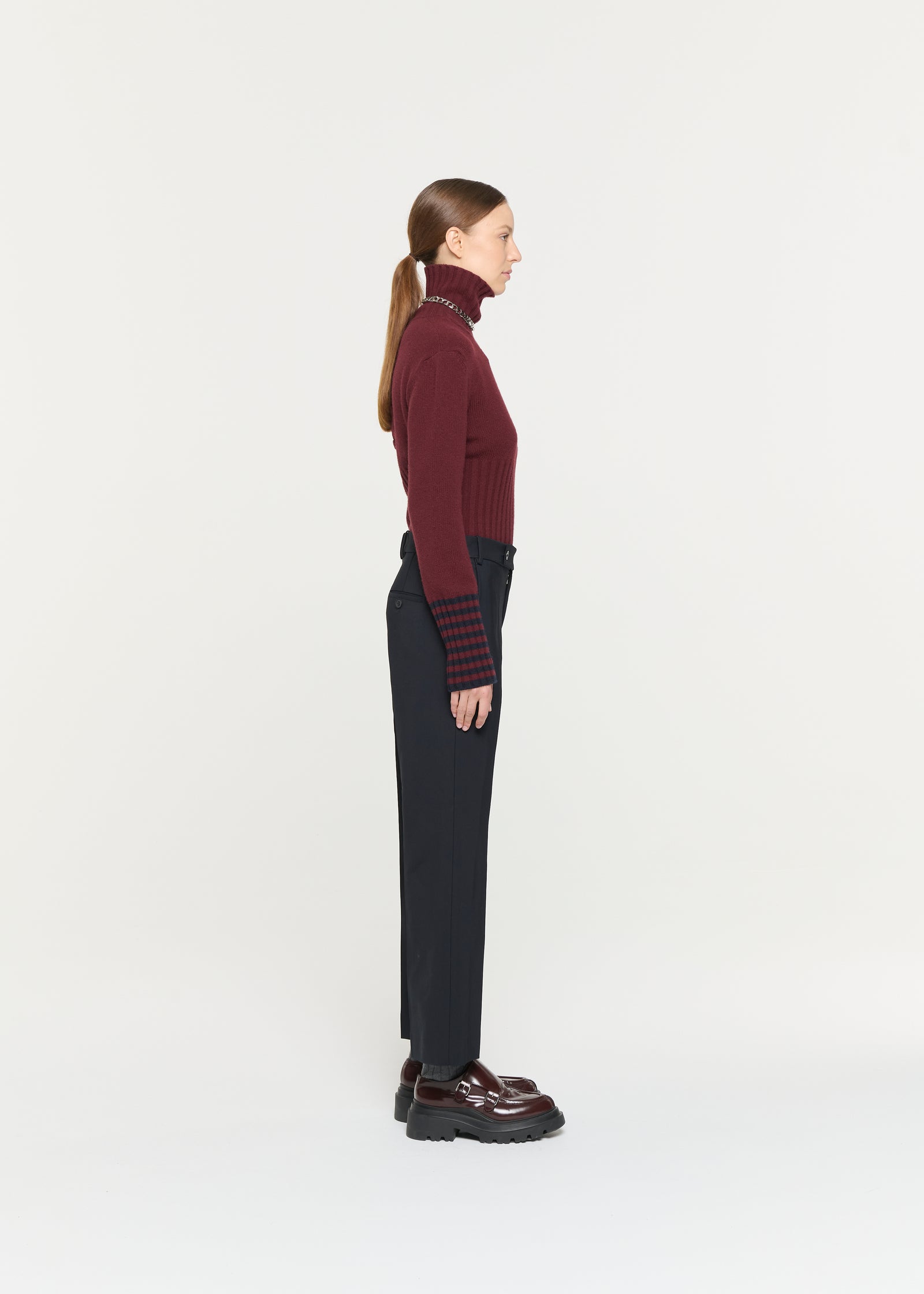 PANTALONI BLU NERI A ZAMPA