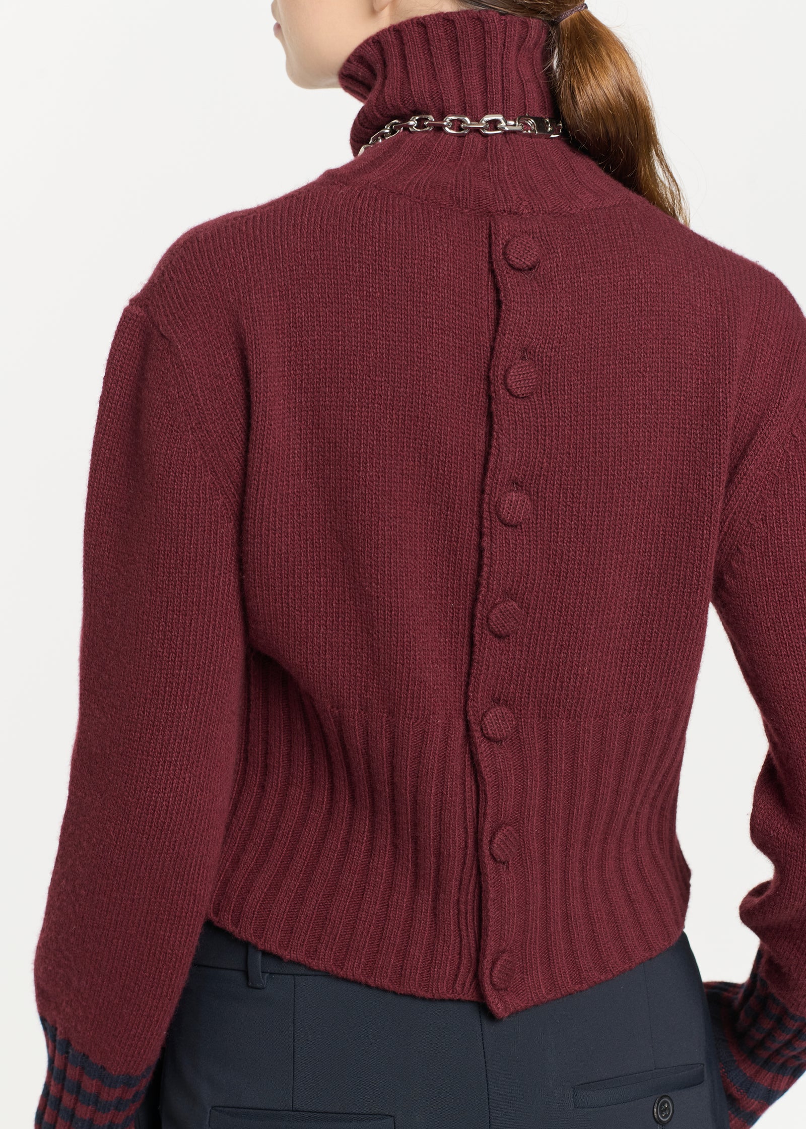 BLUE BURGUNDY TURTLENECK SWEATER