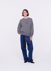 GREY MERINO WOOL SWEATER