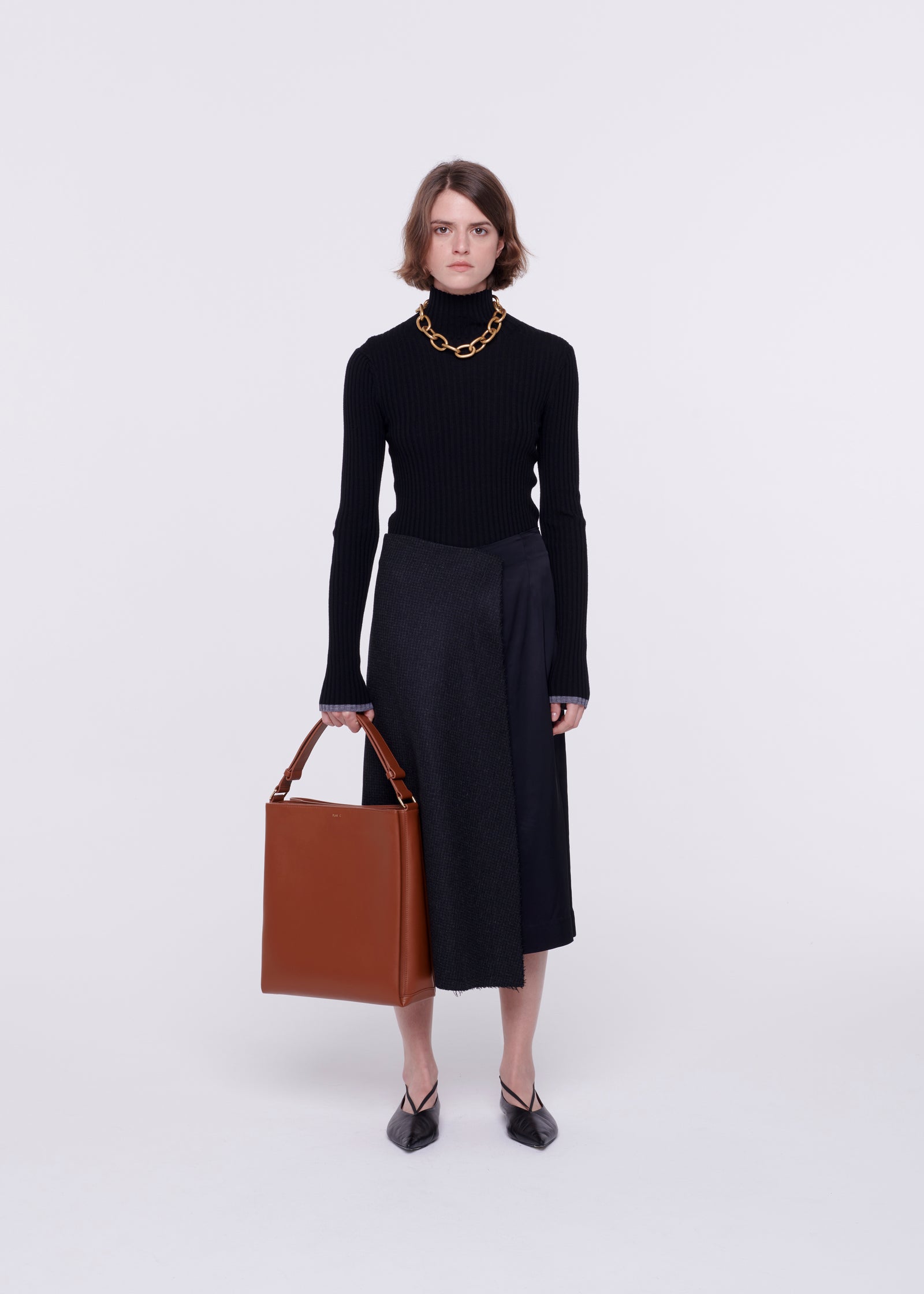 CONTRAST PANEL MIDI SKIRT