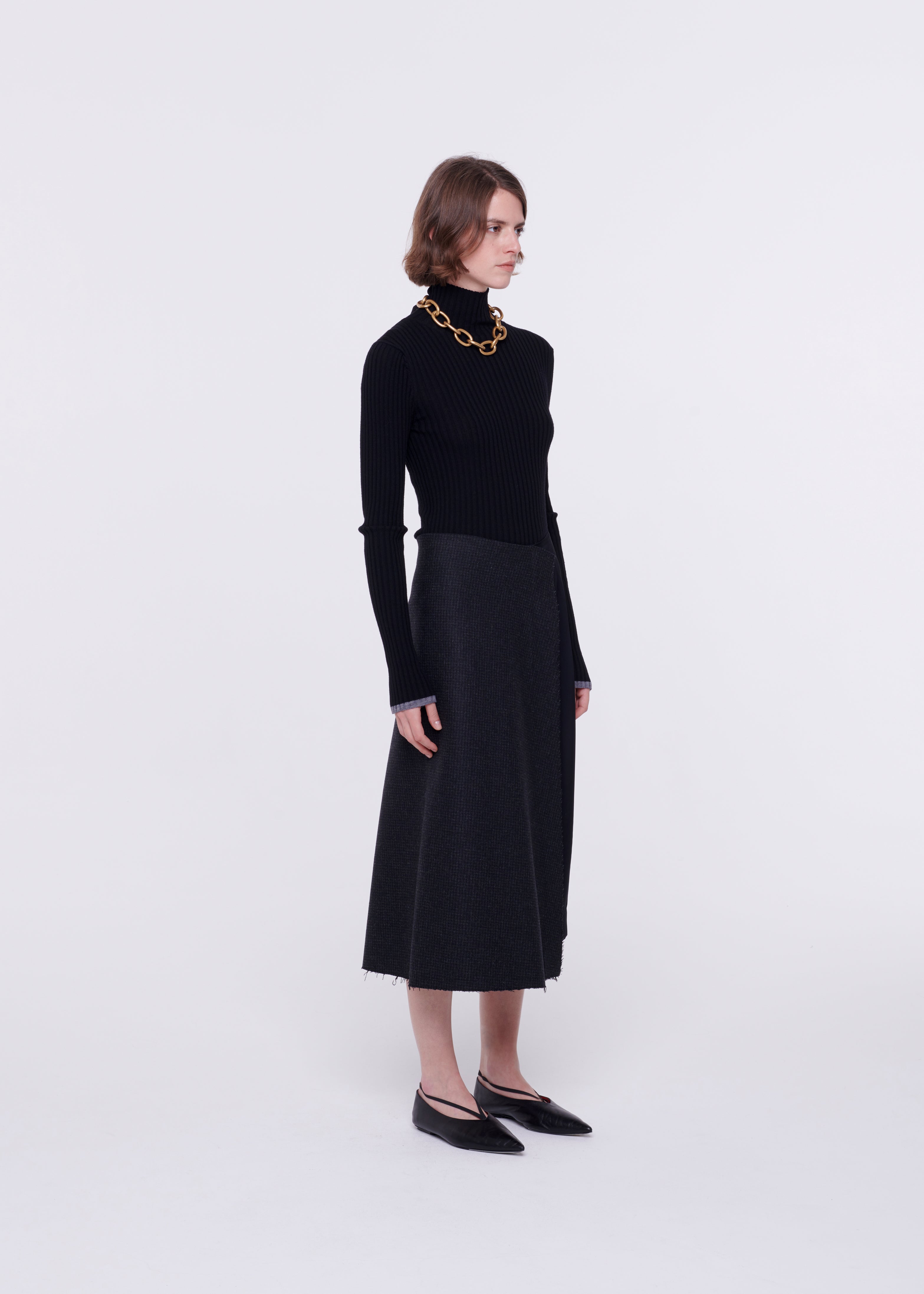 CONTRAST PANEL MIDI SKIRT