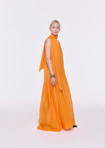 APRICOT ORGANZA LONG DRESS