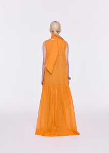 APRICOT ORGANZA LONG DRESS