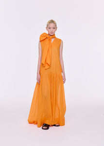 APRICOT ORGANZA LONG DRESS